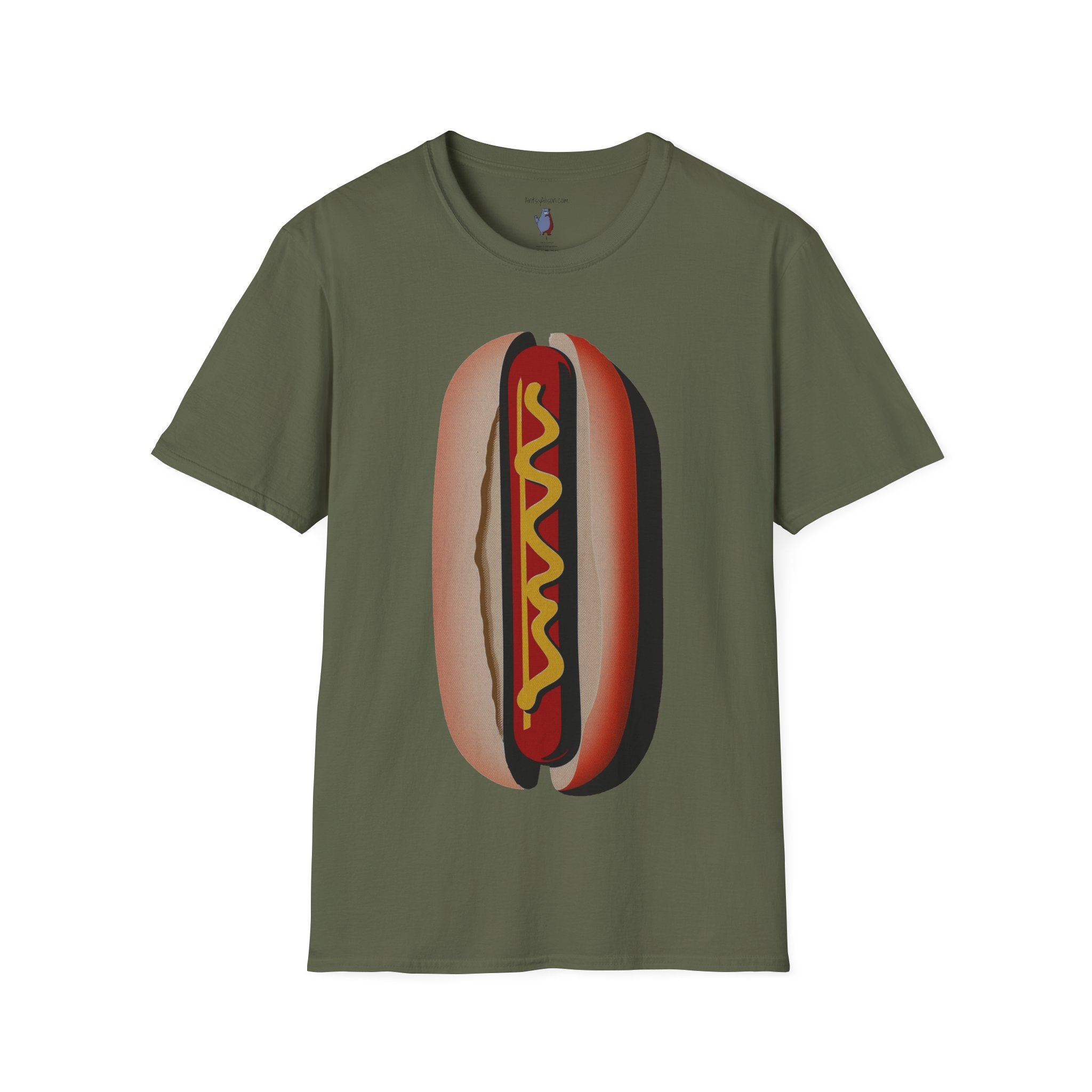 Hot Dog Graphic Art Tee - 100% Cotton T-Shirt