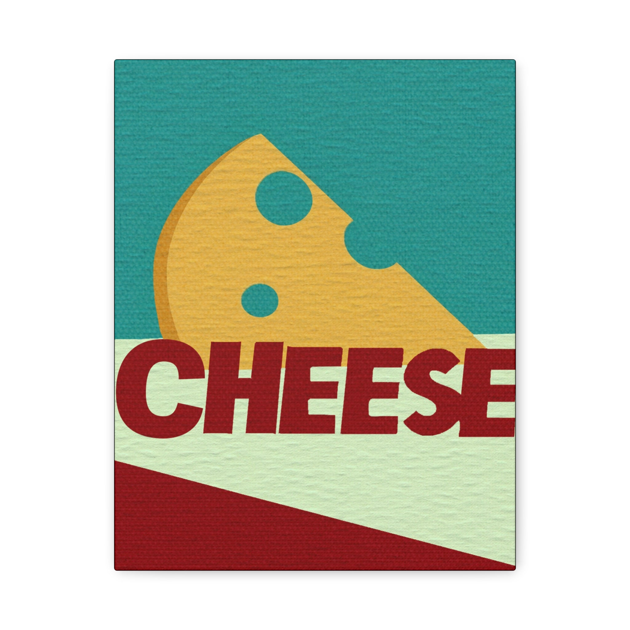 Pop Art Style CHEESE Art Text Print - Matte Canvas, Stretched, 1.25"