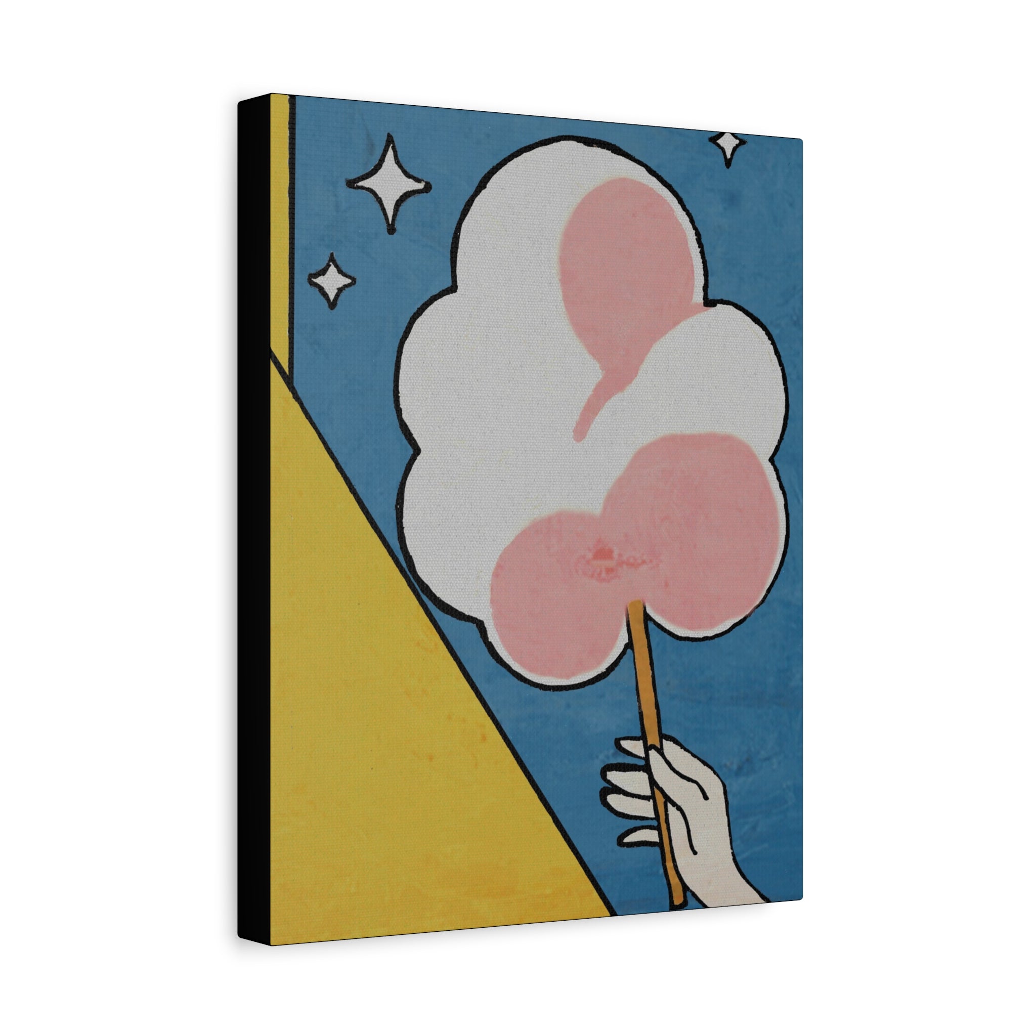 Comfort Food Pop Art Print - Cotton Candy - Matte Canvas, Stretched, 1.25"