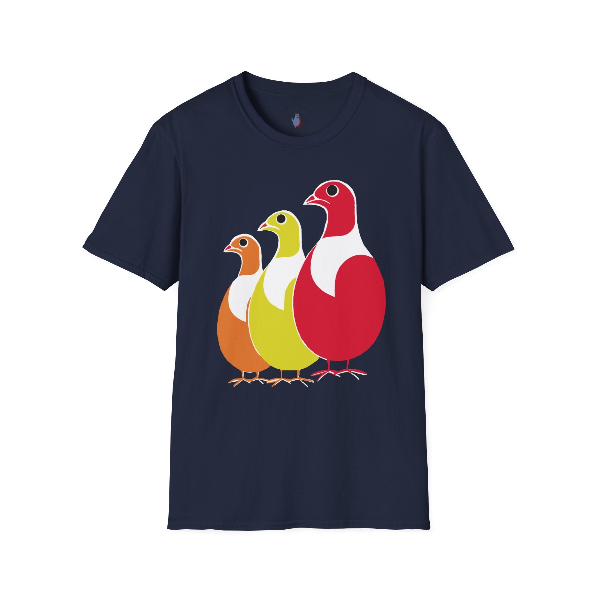 Midwest Modern Pop Art Partridge Trio in Reds - 100% Cotton Graphic Tee - animal lovers, cute, partridge, bird
