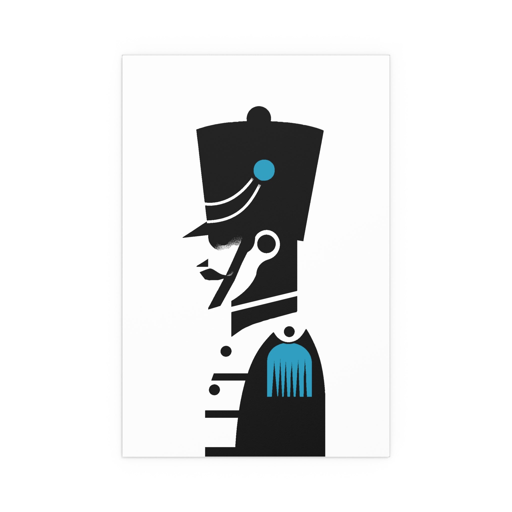 Midwest Mod Nutcracker Silhouette in Blue Seasonal Silk Poster, Indoor and Outdoor Decor, Unique Home Decor, Seasonal Decor, Nutcracker, Christmas, Holiday