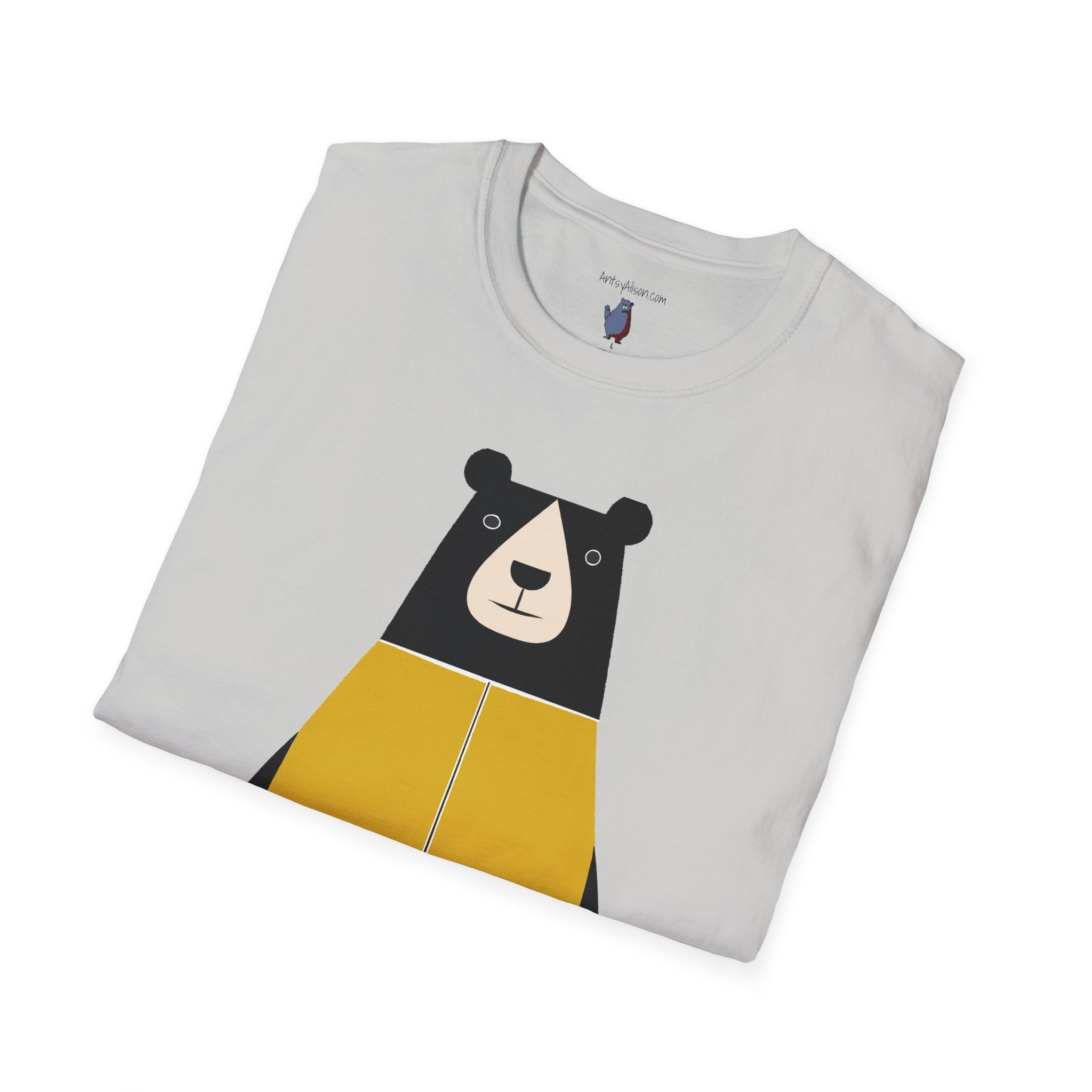 Bear in Yellow Graphic Art - 100% Cotton T-Shirt