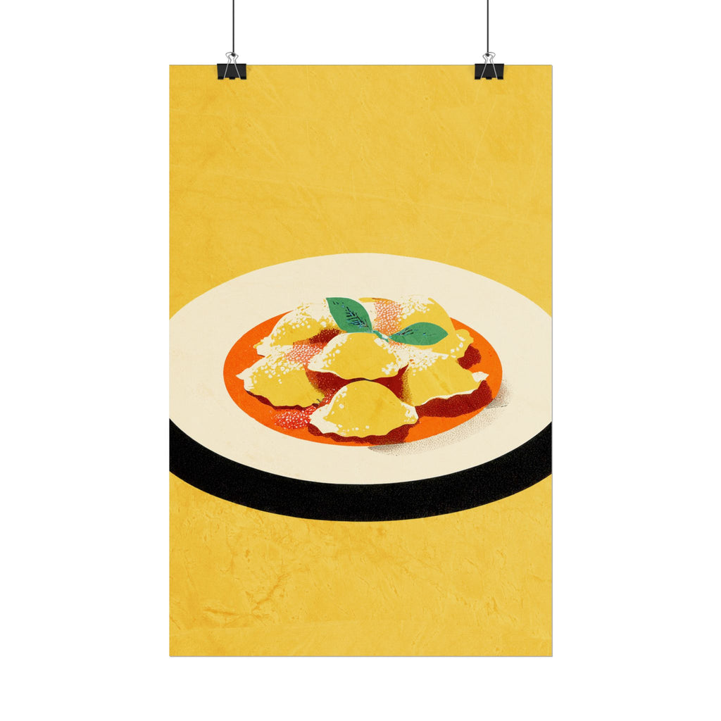 Comfort Food Pop Art Print-Ravioli Pasta Rolled Poster