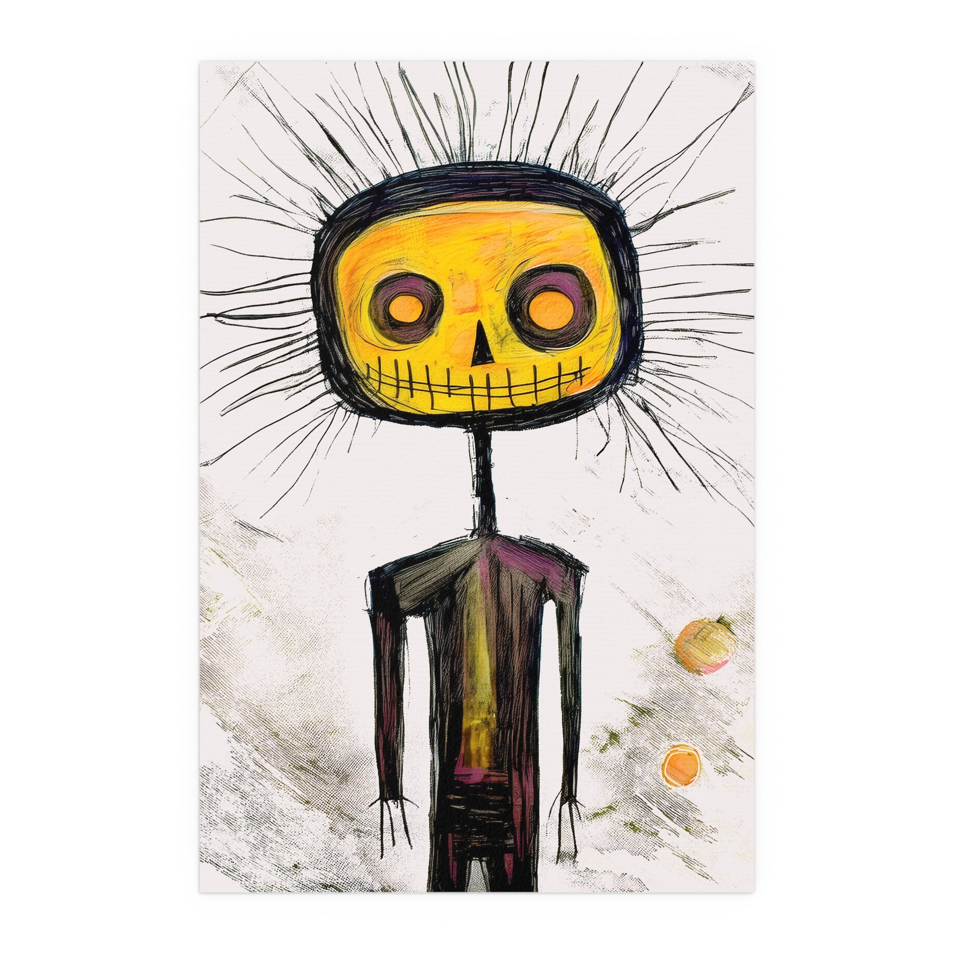 Midwest Mod Pumpkin King Character Seasonal Silk Poster, Indoor and Outdoor Decor, Unique Home Decor, Seasonal Decor, Halloween, Pumpkin, Character