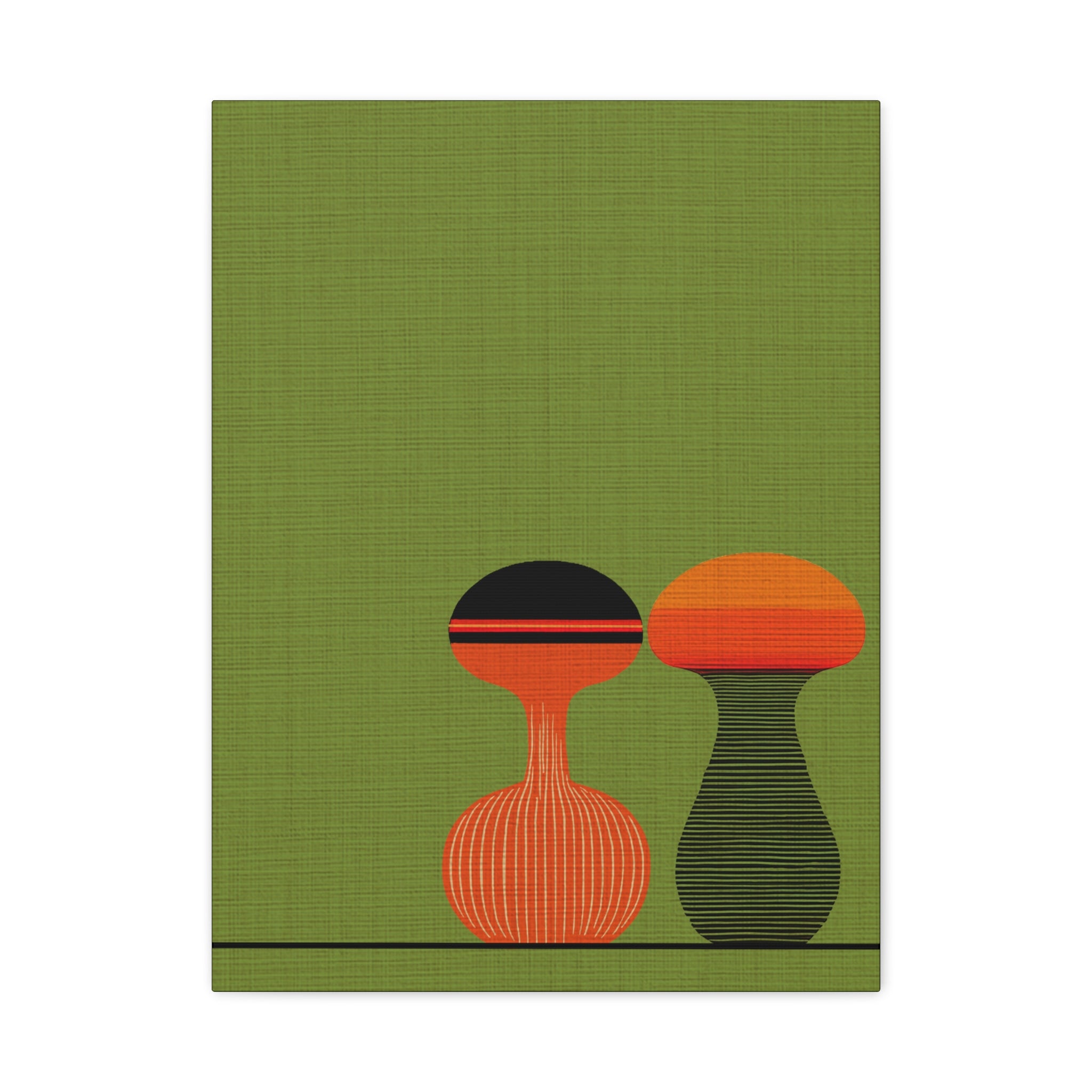 Midwest Mod Salt & Pepper Print - Danish Modern Inspired - Matte Canvas, Stretched, 1.25"