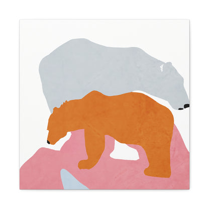 Canvas Art Print - Modern Graphic Polar Bears