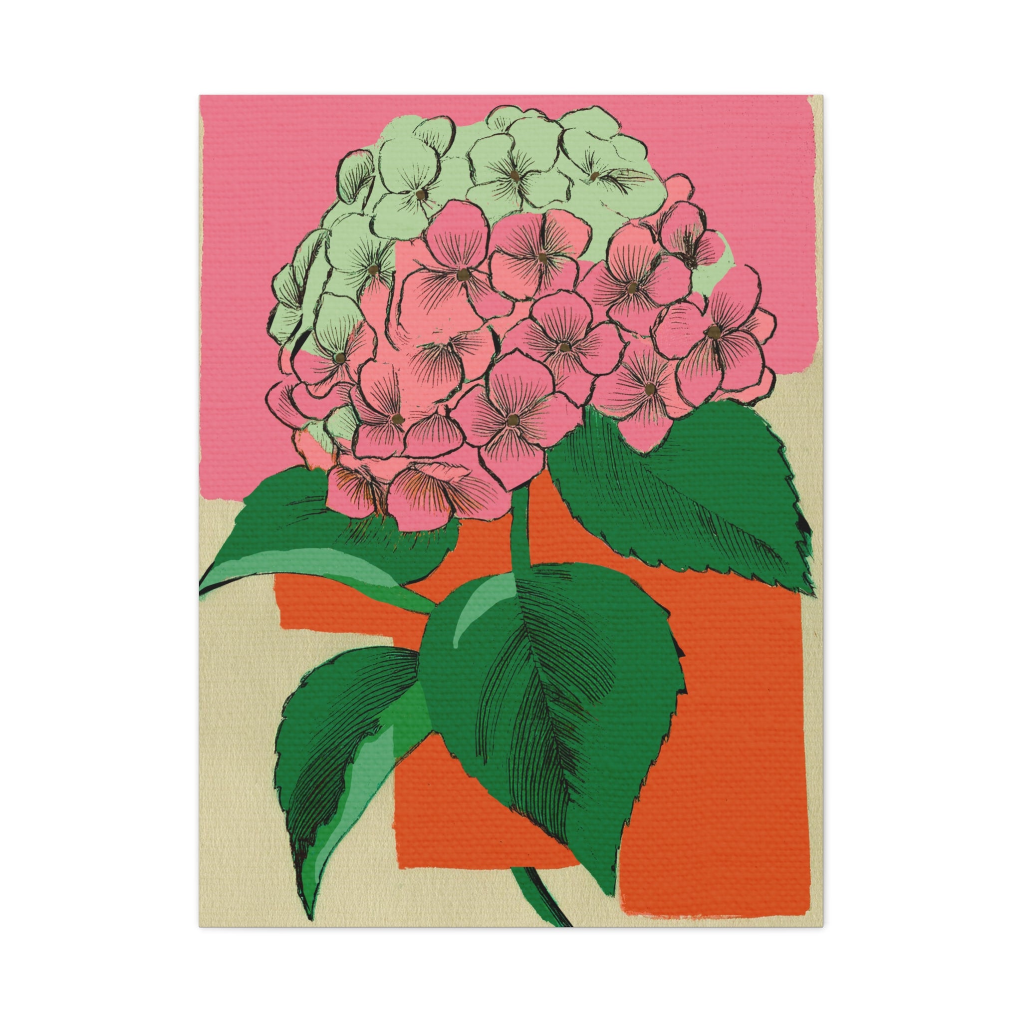 Modern Abstract Hydrangea Love - Matte Canvas, Stretched, 1.25"