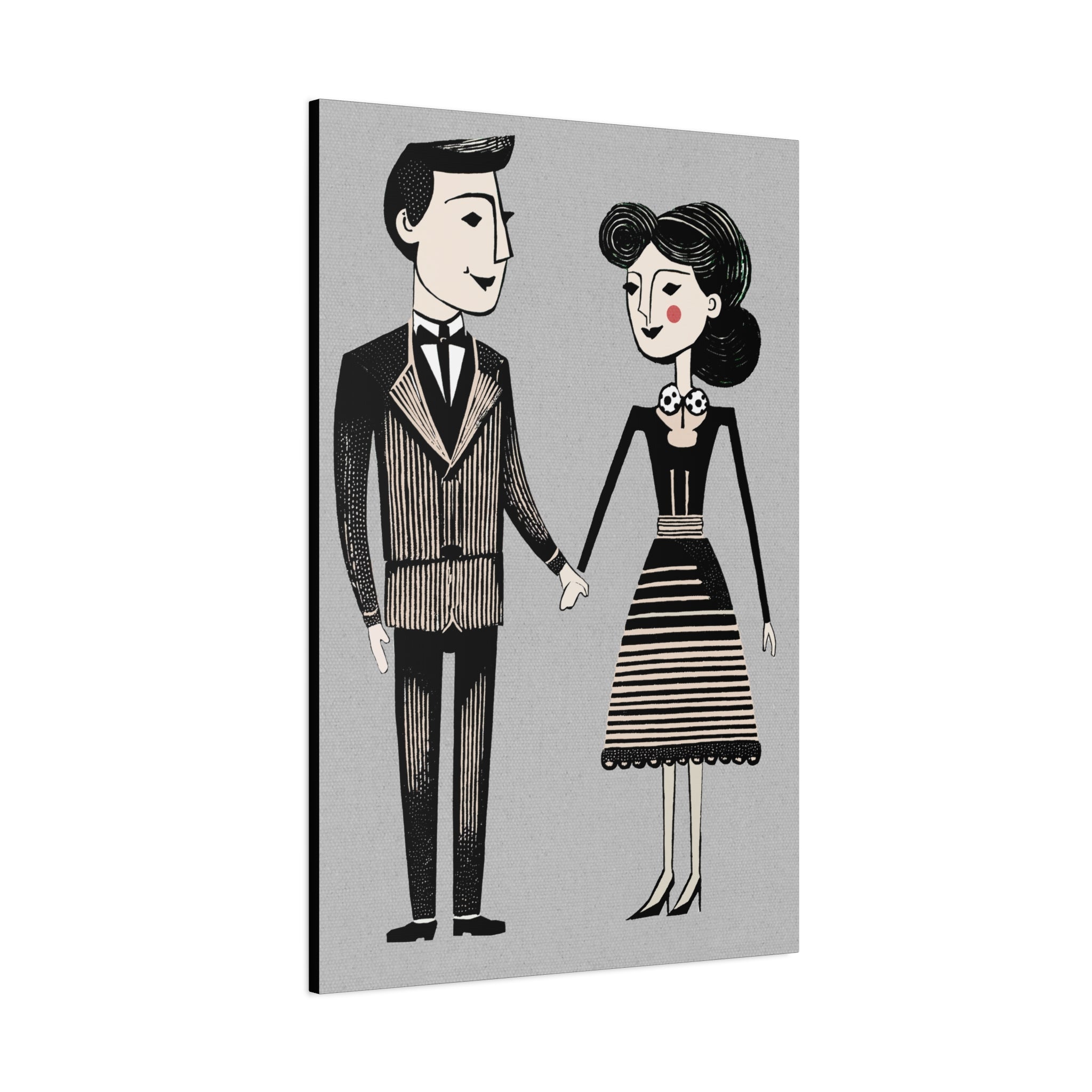 When Two Are in Love Couple Graphic Art Print - Matte Canvas, Stretched, 1.25"