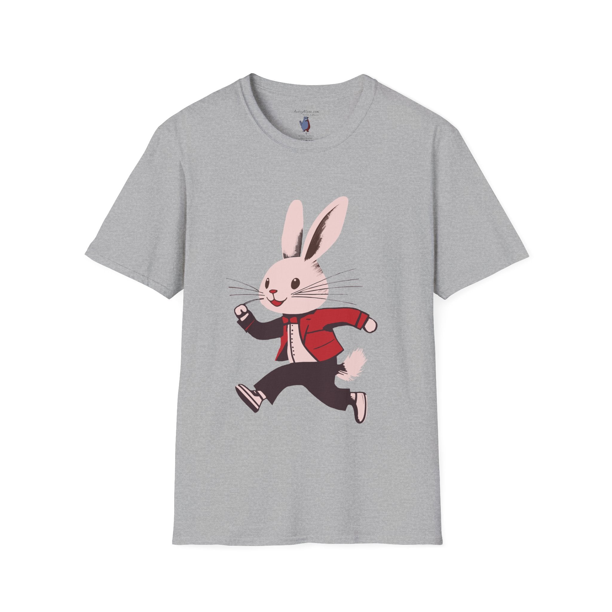 Midwest Modern Run Rabbit Run #2- 100% Cotton Graphic Tee - animal lovers, rabbit, bunny, easter, spring