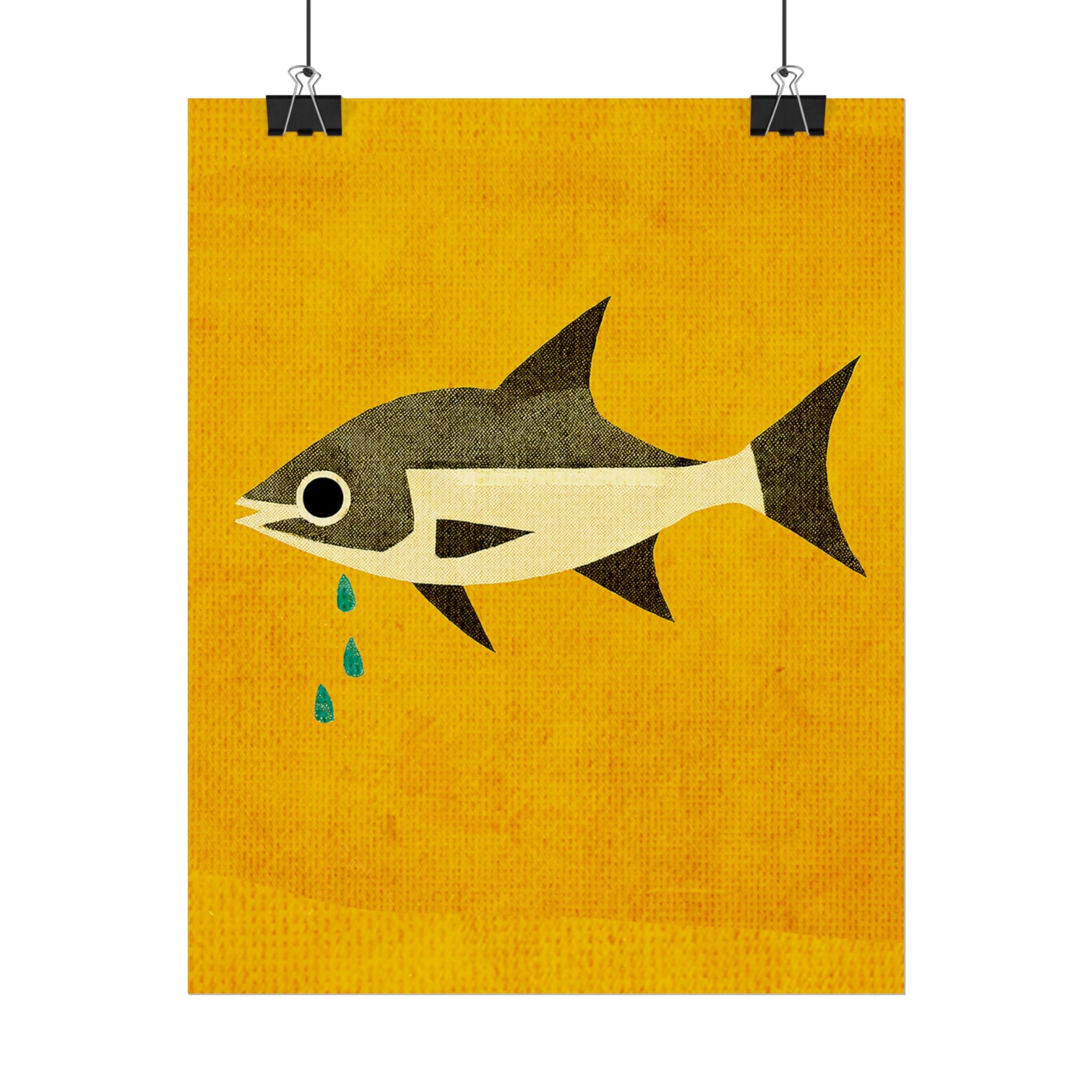 Don't Cry Mod Abstract Fish Art Print Rolled Poster | Wall Art, Midwest Mod, Fish, Fishing