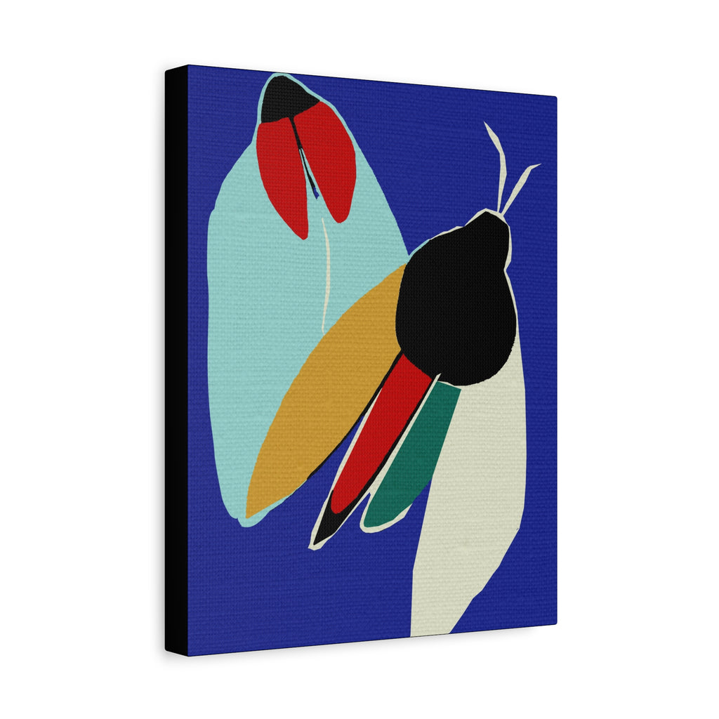 Midwest Modern Pop Art Style Moths Print - Matte Canvas, Stretched, 1.25" - insects, moths, bugs, modern, abstract