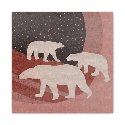 Canvas Art Print - Modern Graphic Polar Bears