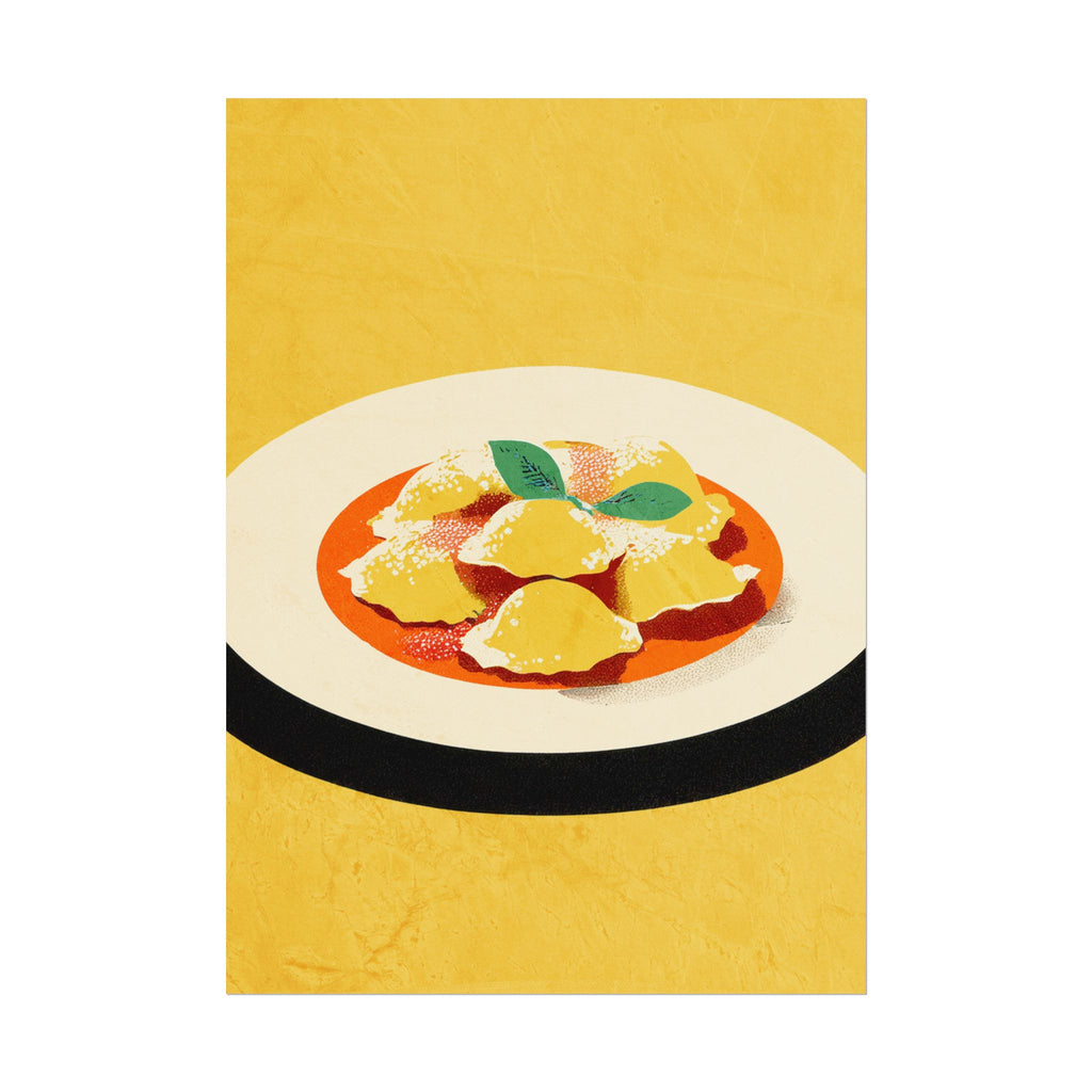 Comfort Food Pop Art Print-Ravioli Pasta Rolled Poster