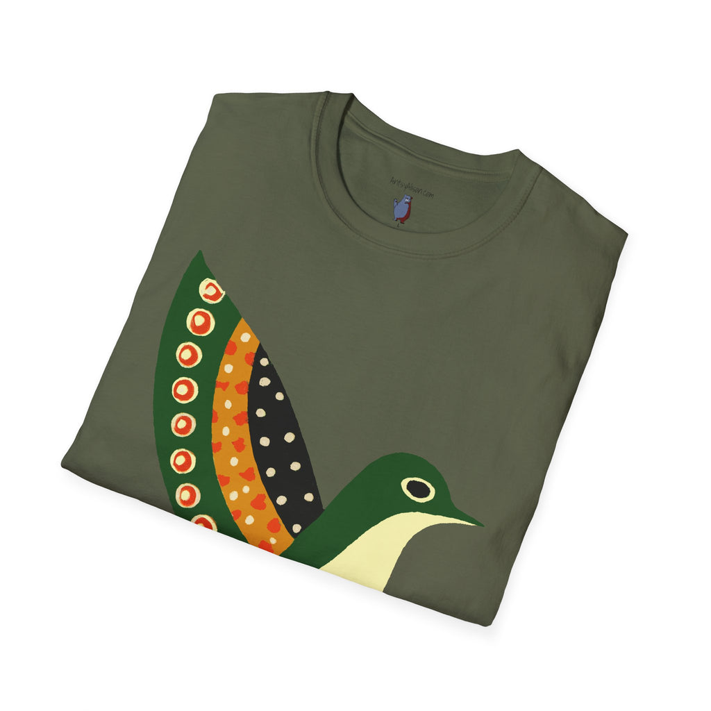 Ready to Fly Bird Graphic Art Tee - 100% Cotton T-Shirt