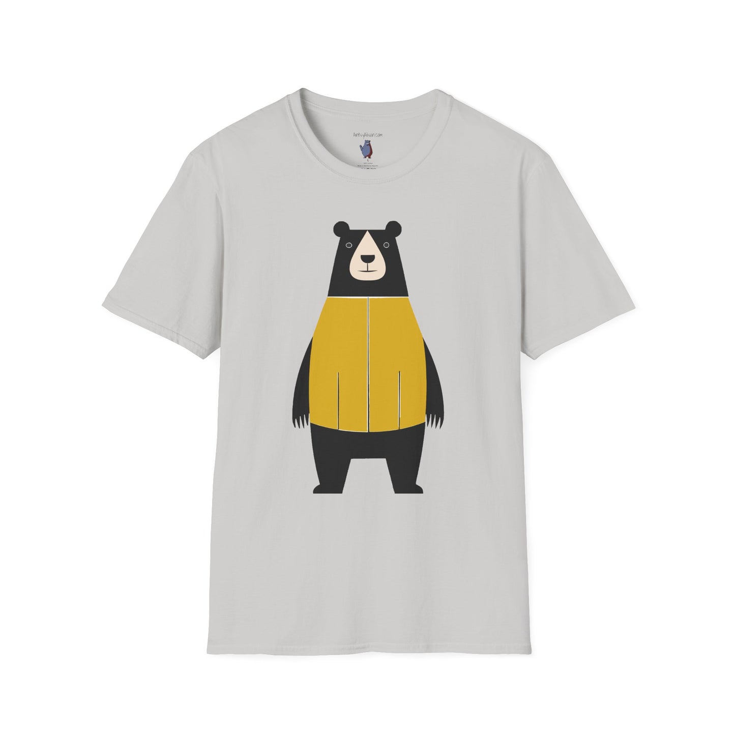 Bear in Yellow Graphic Art - 100% Cotton T-Shirt