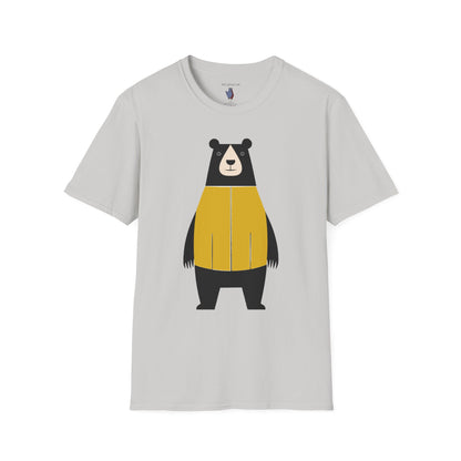 Bear in Yellow Graphic Art - 100% Cotton T-Shirt