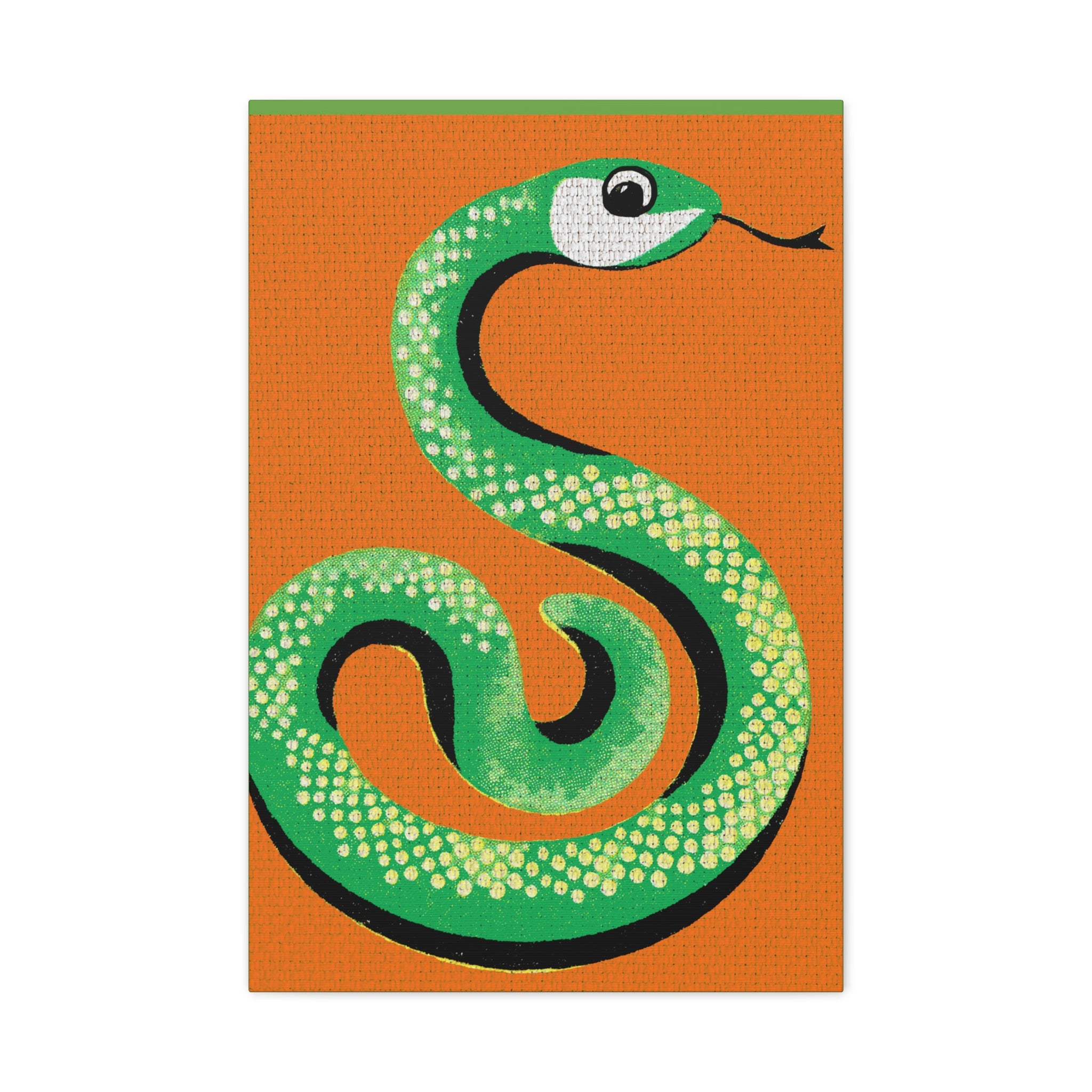 Retro Snake Pop Art Print -Matte Canvas, Stretched, 1.25"