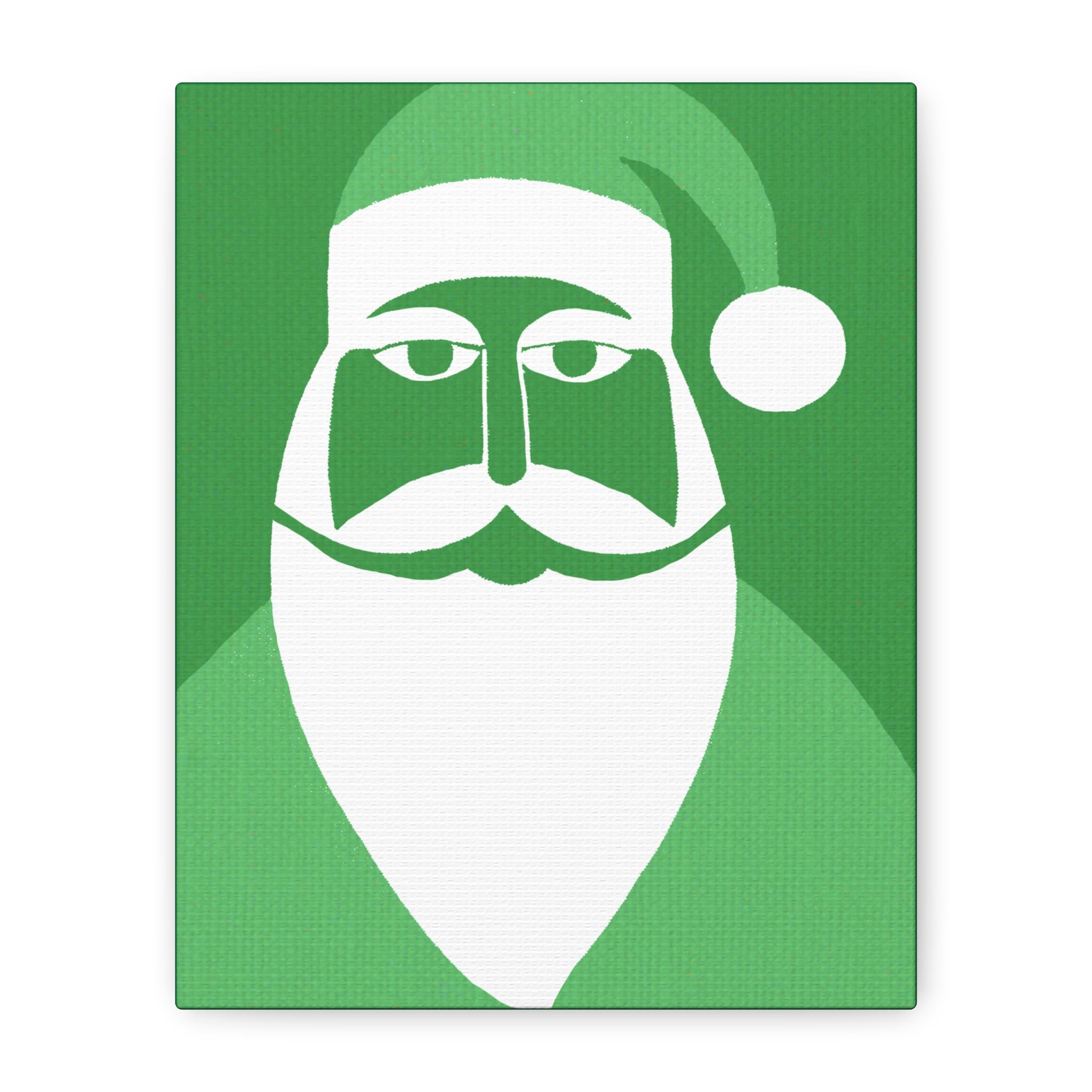 Midwest Mod Holiday Wintergreen Santa Print- Matte Canvas, Stretched, 1.25", holiday decor, Christmas, Santa, Wintergreen, Claus, Kirs Kringle
