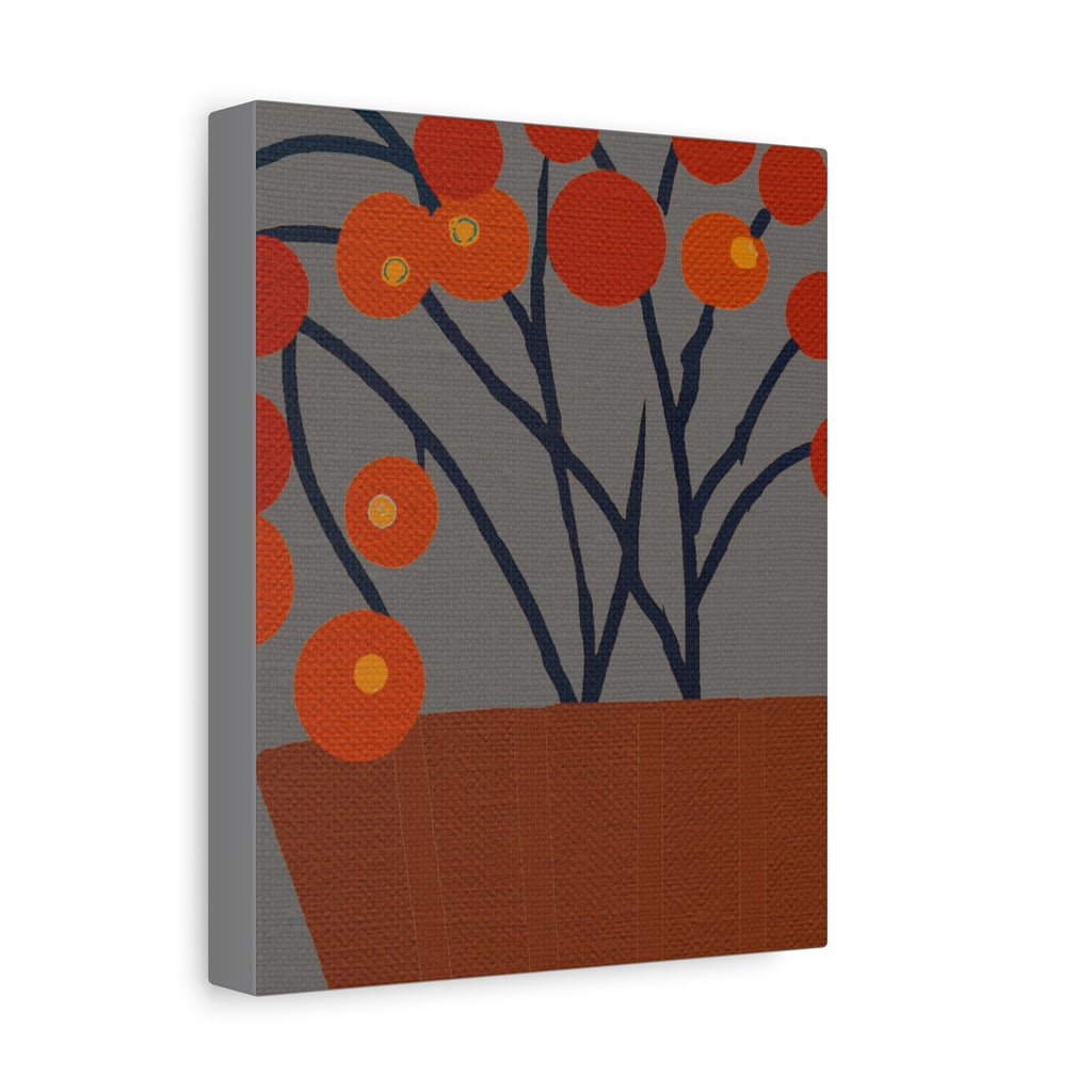 Midwest Modern Abstract Berries In Place Print - Matte Canvas, Stretched, 1.25" -  home decor, wall art, nature, berries, spring