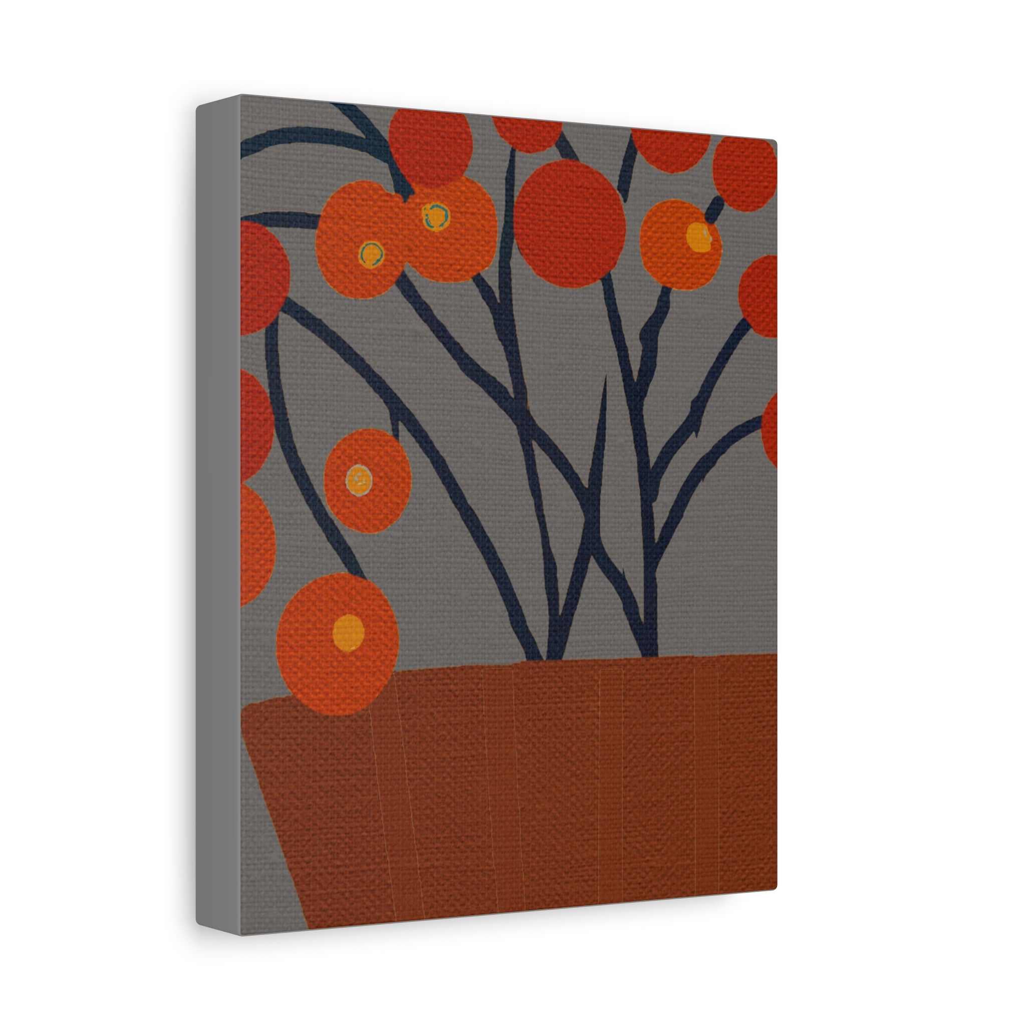 Midwest Modern Abstract Berries In Place Print - Matte Canvas, Stretched, 1.25" -  home decor, wall art, nature, berries, spring