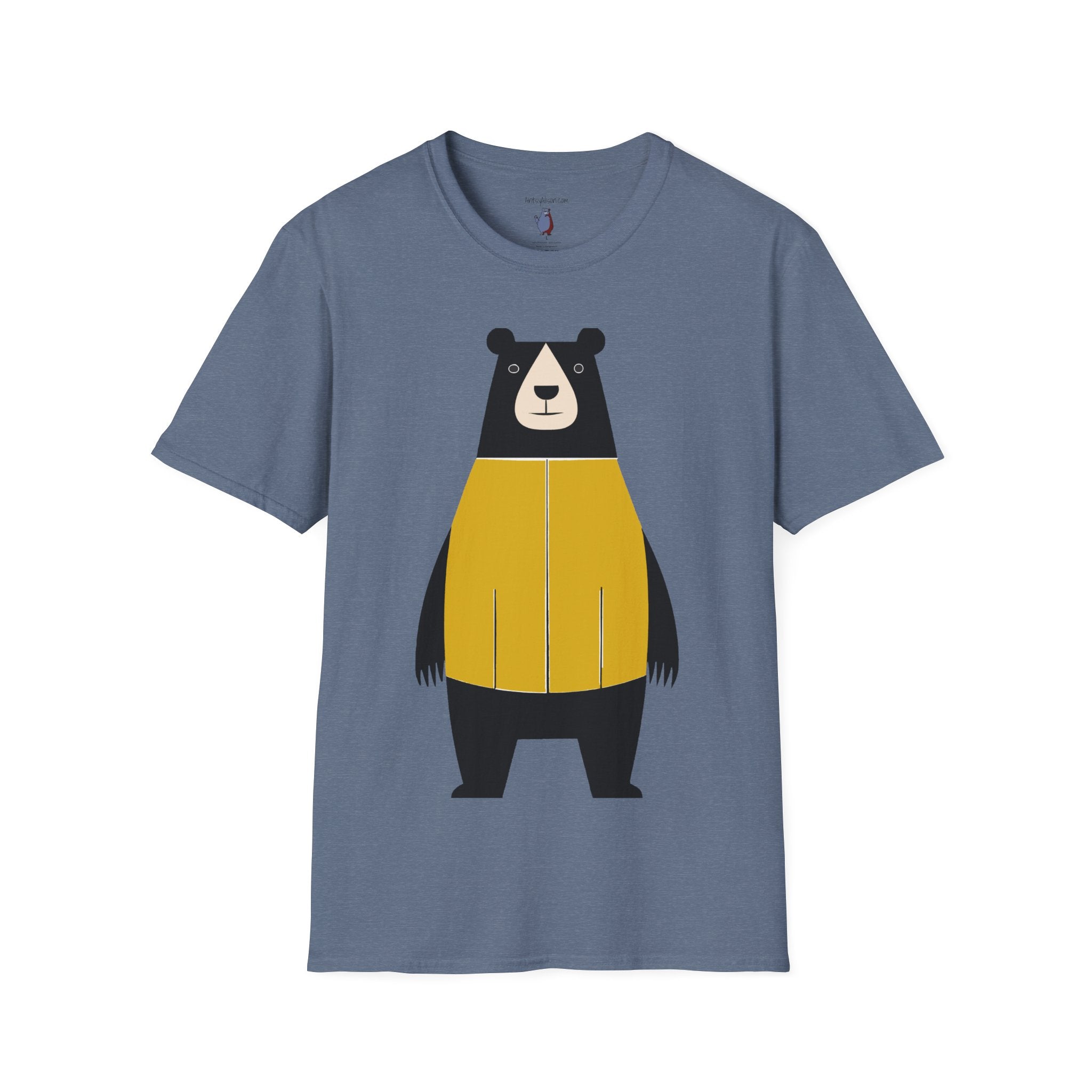 Bear in Yellow Graphic Art - 100% Cotton T-Shirt