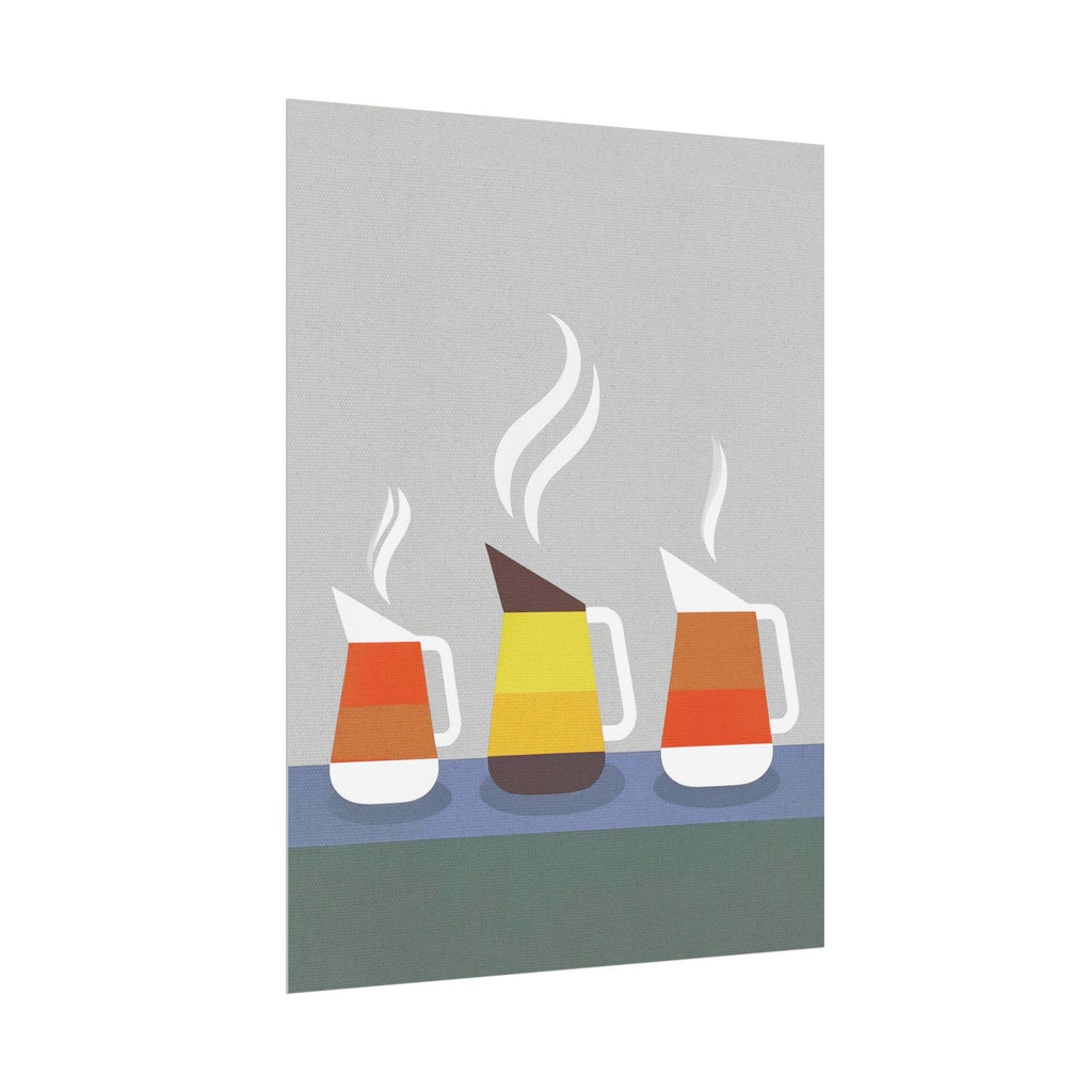 Danish Modern Inspired Coffee Pot Art Print Rolled Poster | Wall Art, Midwest Mod, Danish Modern, Coffee, Coffee Pot