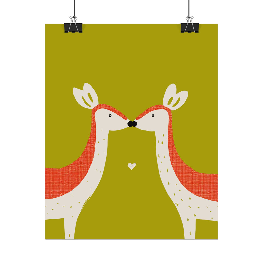 Animal Love Print Deer Only Rolled Poster - Animals, Deer, Doe, Valentines Day, Nature, Love