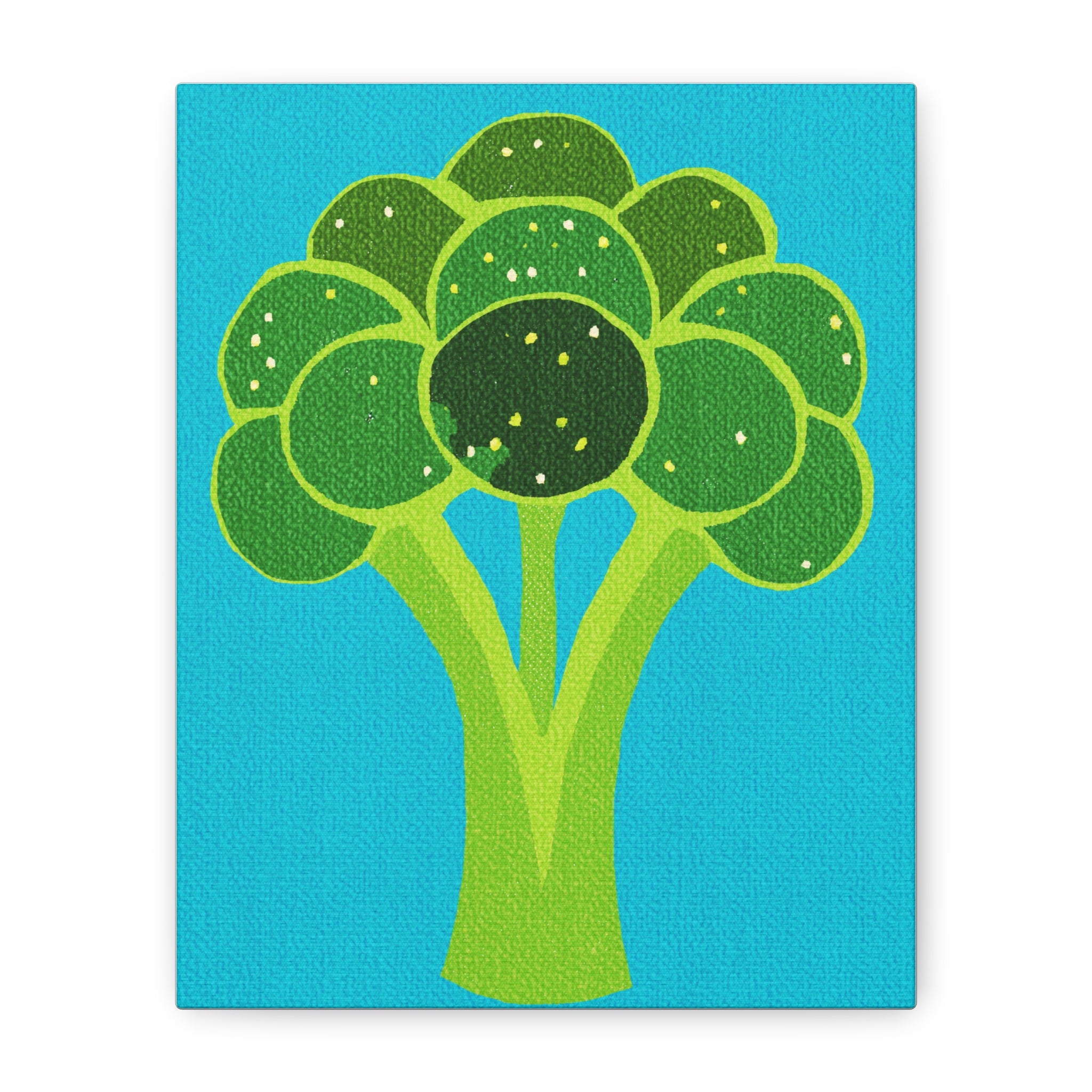 Comfort Food Pop Art Print- Broccoli Bunch -Matte Canvas, Stretched, 1.25"