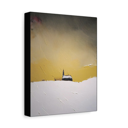 Modern Abstract Church on the Prairie No. 2 Art Print - Matte Canvas, Stretched, 1.25"