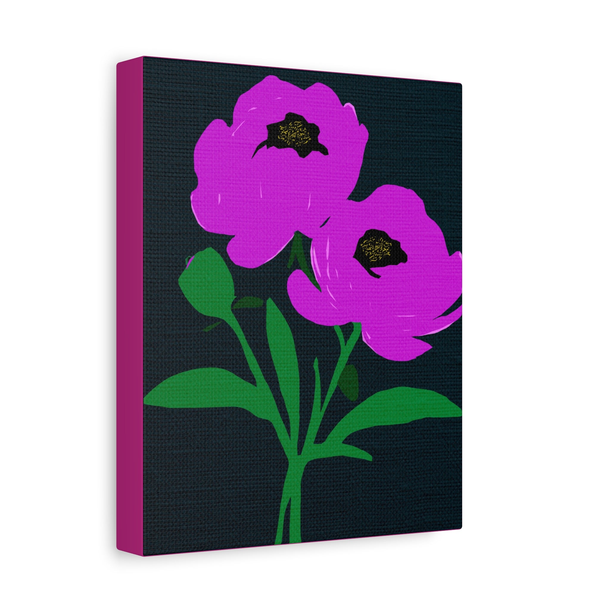 Midwest Modern Abstract Pink Peony Pop Print - Matte Canvas, Stretched, 1.25" -  home decor, wall art, floral, peony, pink