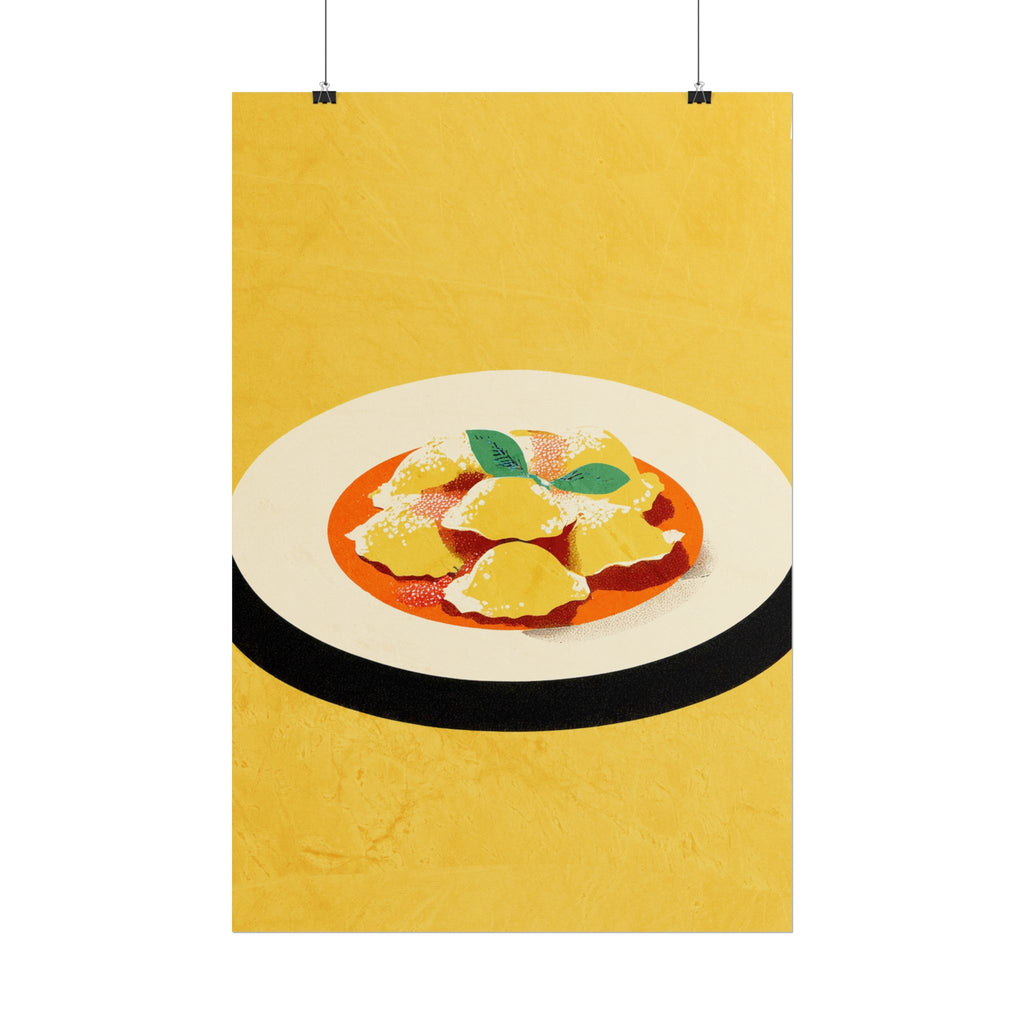 Comfort Food Pop Art Print-Ravioli Pasta Rolled Poster