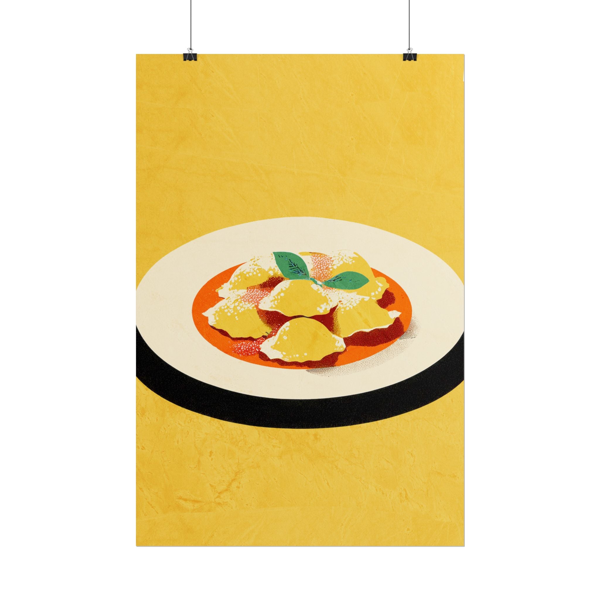 Comfort Food Pop Art Print-Ravioli Pasta Rolled Poster
