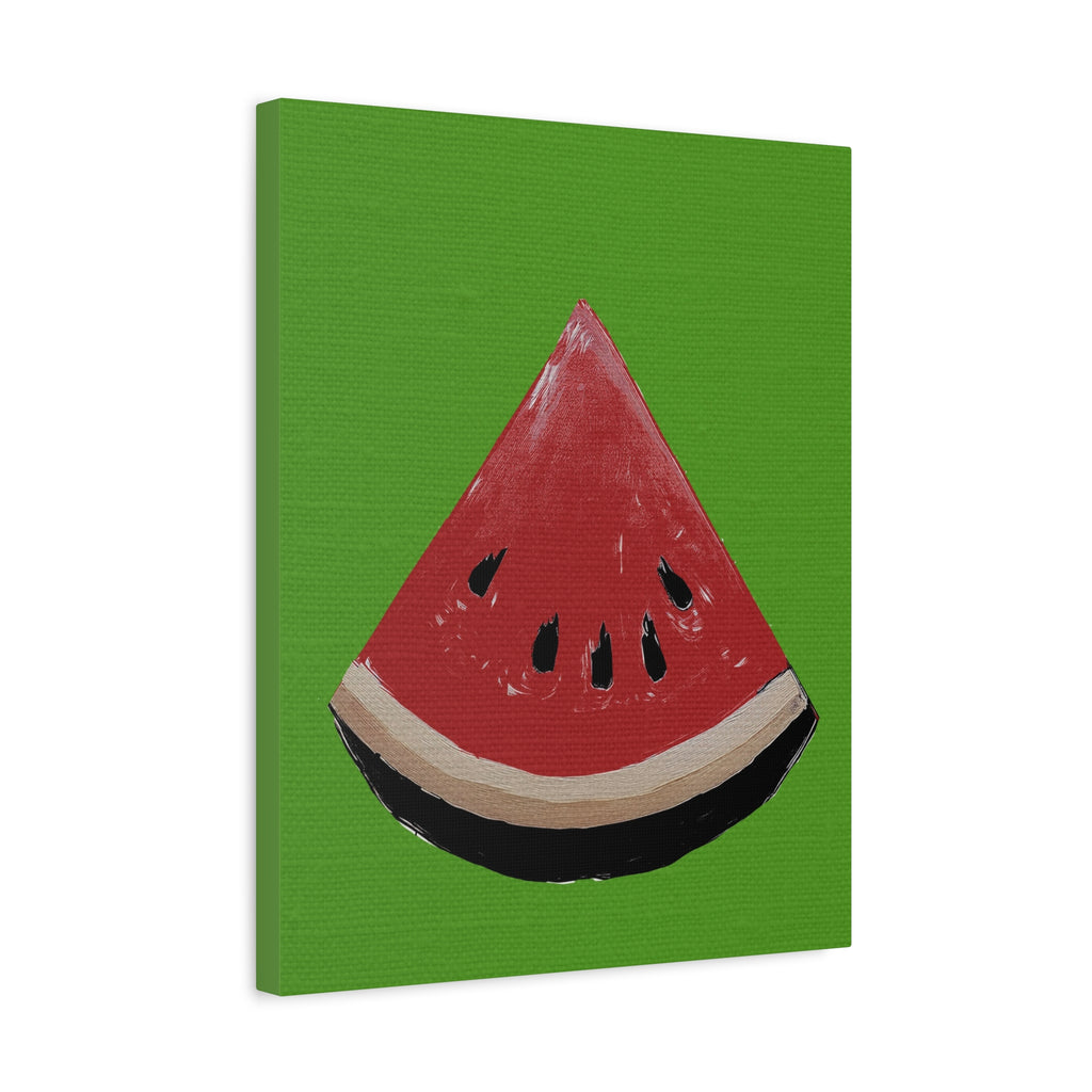 Midwest Modern Icon Pop Art Watermelon Wedge Print - Matte Canvas, Stretched, 1.25" - wall decor, fun art,  bold, fruit, watermelon