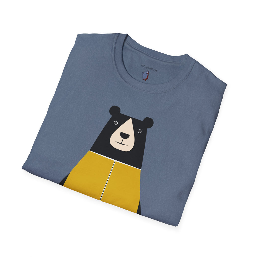 Bear in Yellow Graphic Art - 100% Cotton T-Shirt