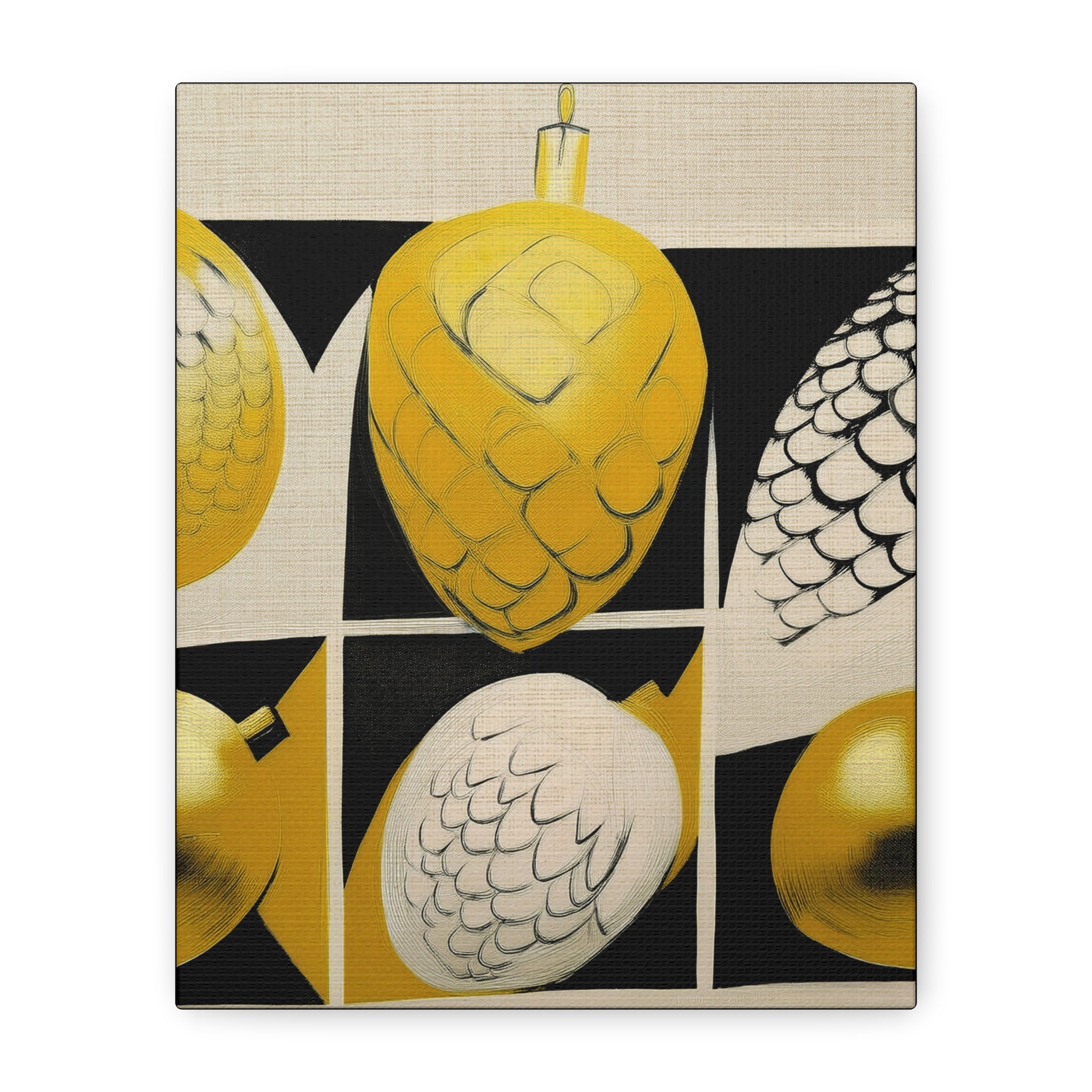 Midwest Mod Holiday Glass Ornaments - Pinecones - Matte Canvas, Stretched, 1.25", holiday decor, pinecones, ornaments, Christmas