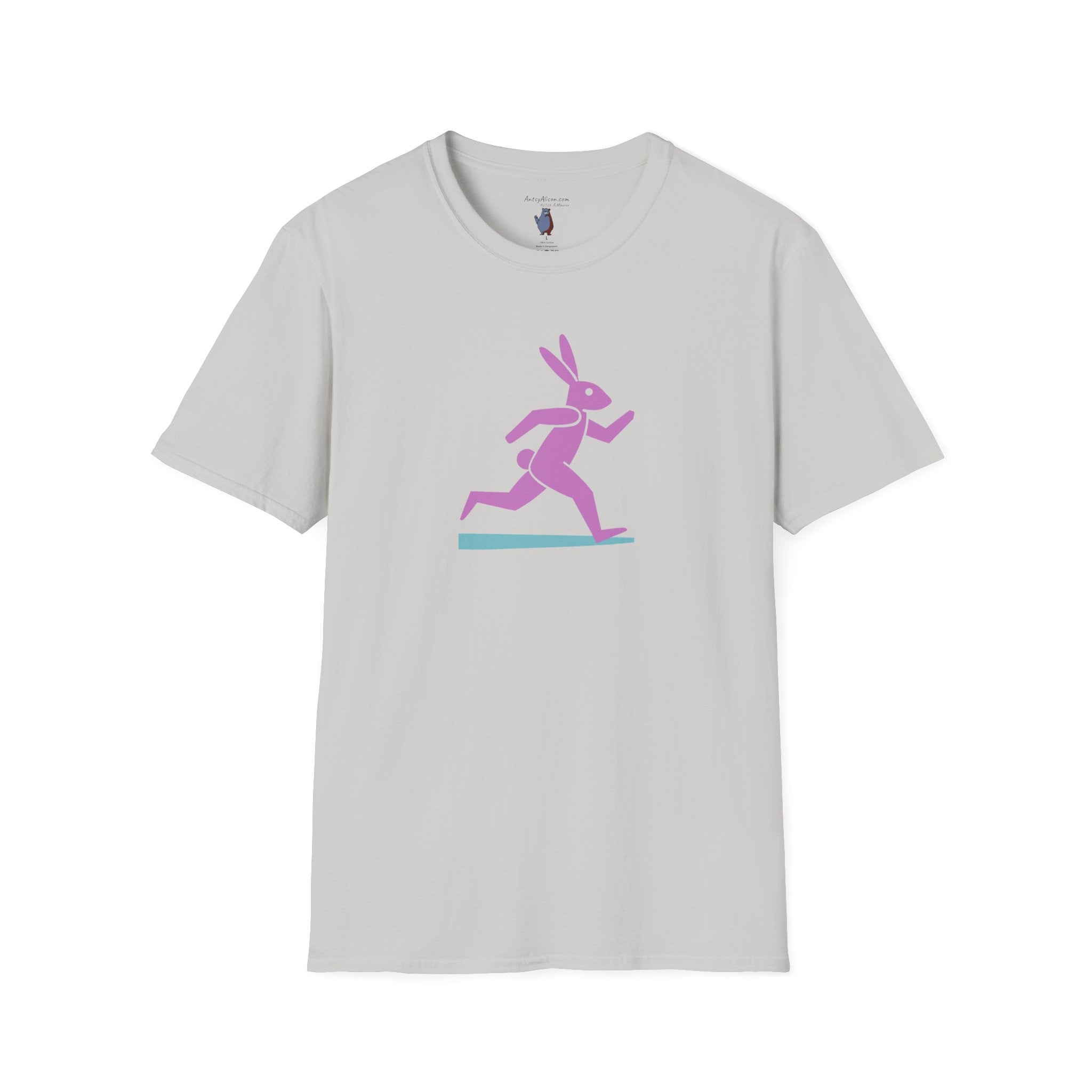 Midwest Modern Run Rabbit Run #4- 100% Cotton Graphic Tee - animal lovers, rabbit, bunny, easter, spring