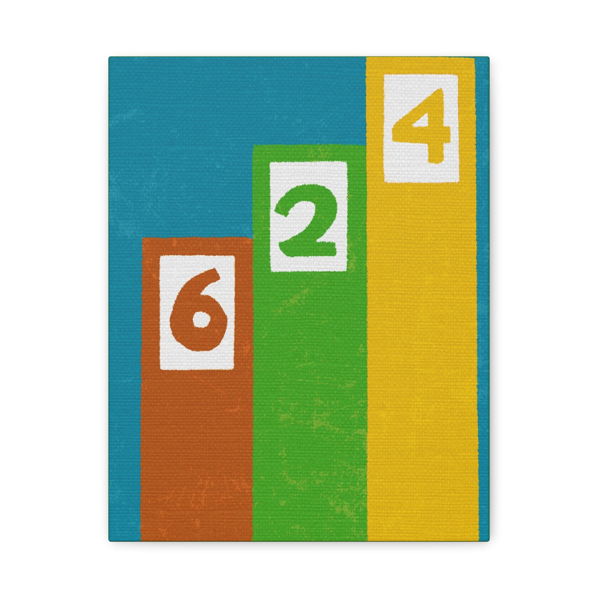 Midwest Modern Random Number 624 Print - Matte Canvas, Stretched, 1.25" -  home decor, wall art, numbers, simple