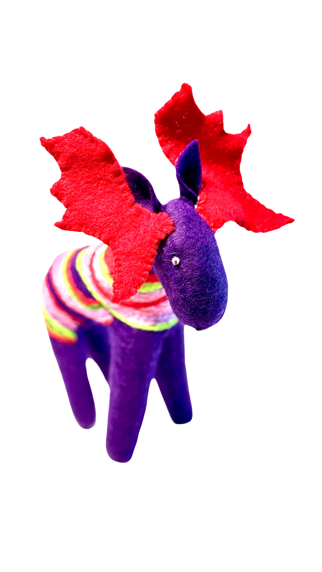 One of a Kind Embroidered Moose Soft Art Textile Plush Home Decor