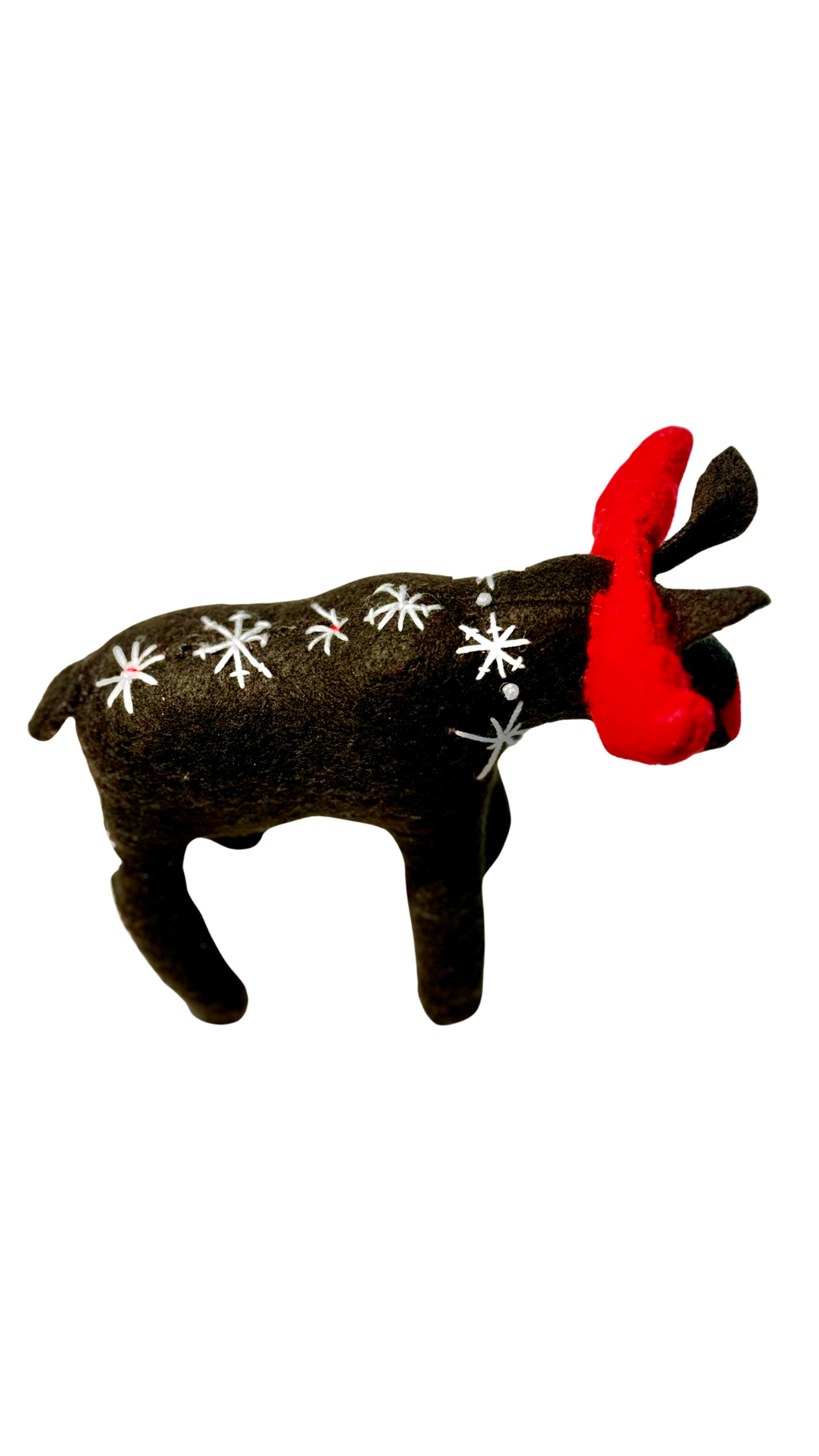 One of a Kind Embroidered Moose Soft Art Textile Plush Decor