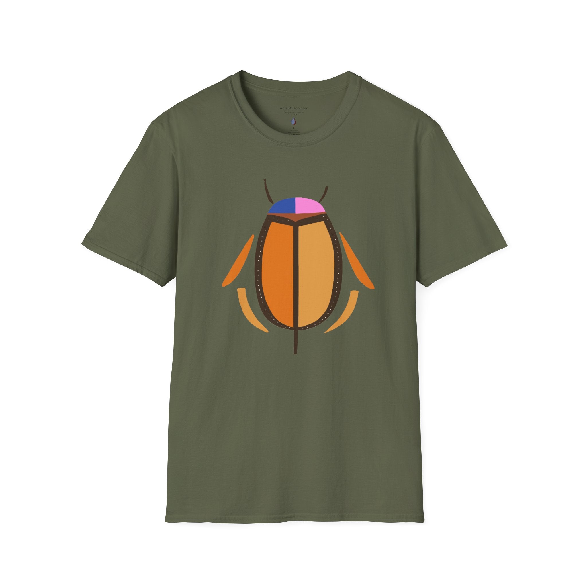 Midwest Modern Graphic Abstract Insect Beetle - Unisex Softstyle T-Shirt