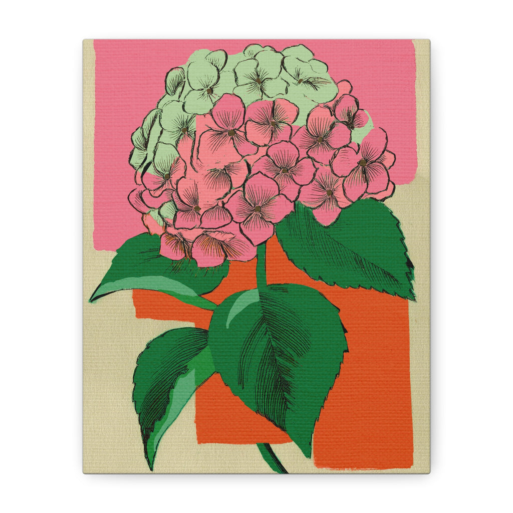 Modern Abstract Hydrangea Love - Matte Canvas, Stretched, 1.25"