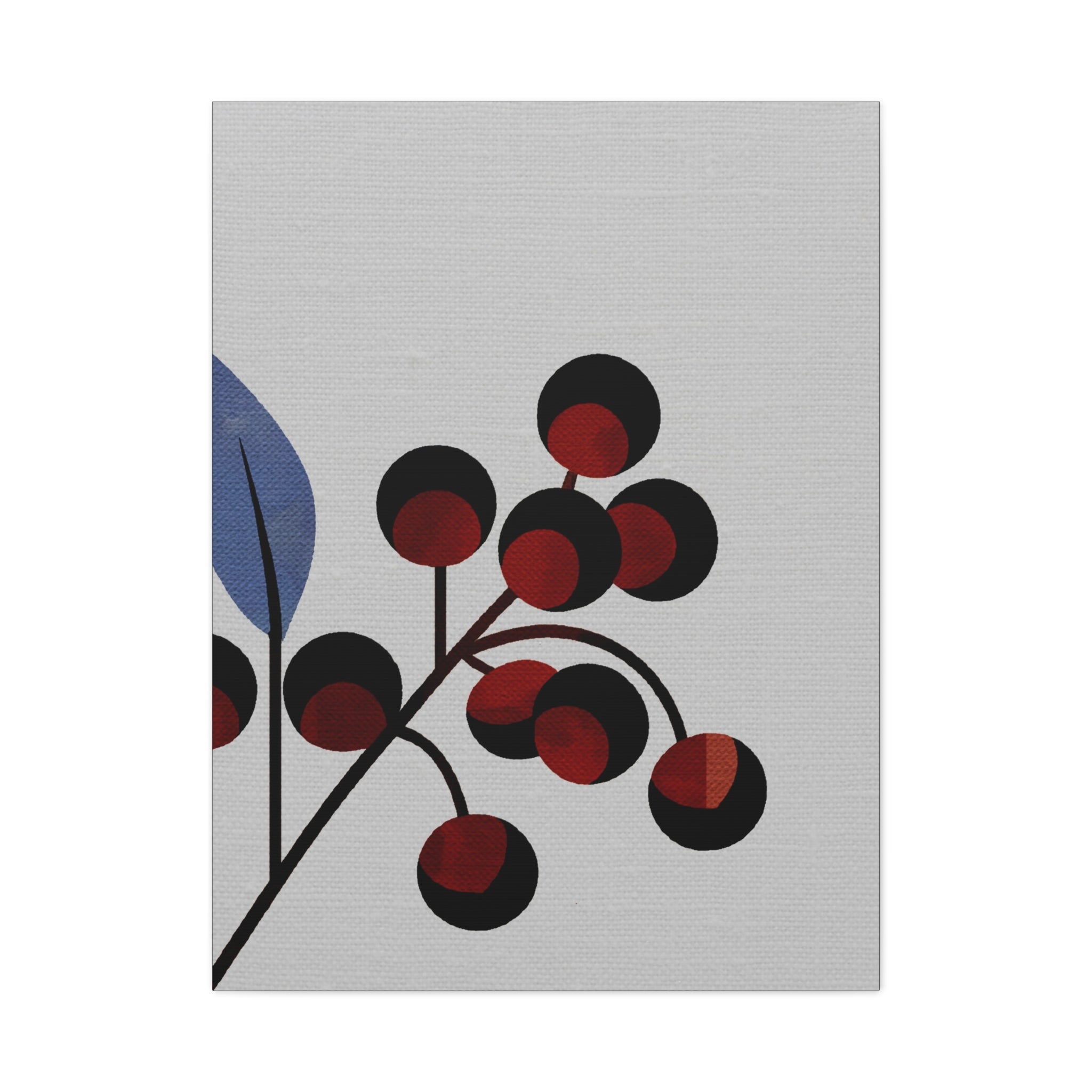 Midwest Modern Abstract Moody Berries Print - Matte Canvas, Stretched, 1.25" -  home decor, wall art, nature, berries, spring