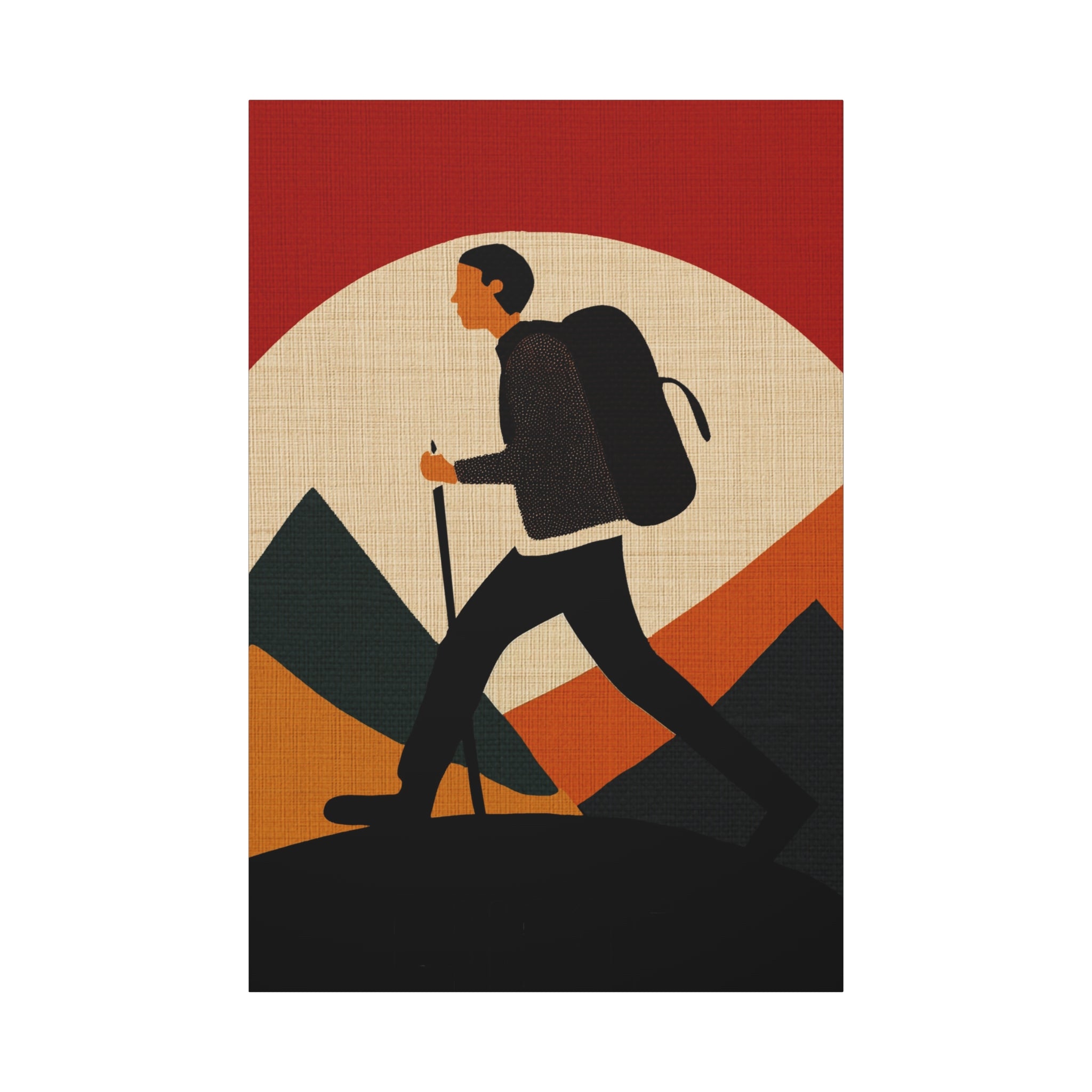 Midwest Modern Outdoor Activity HIKE Hiking Art Print - Matte Canvas, Stretched, 1.25"