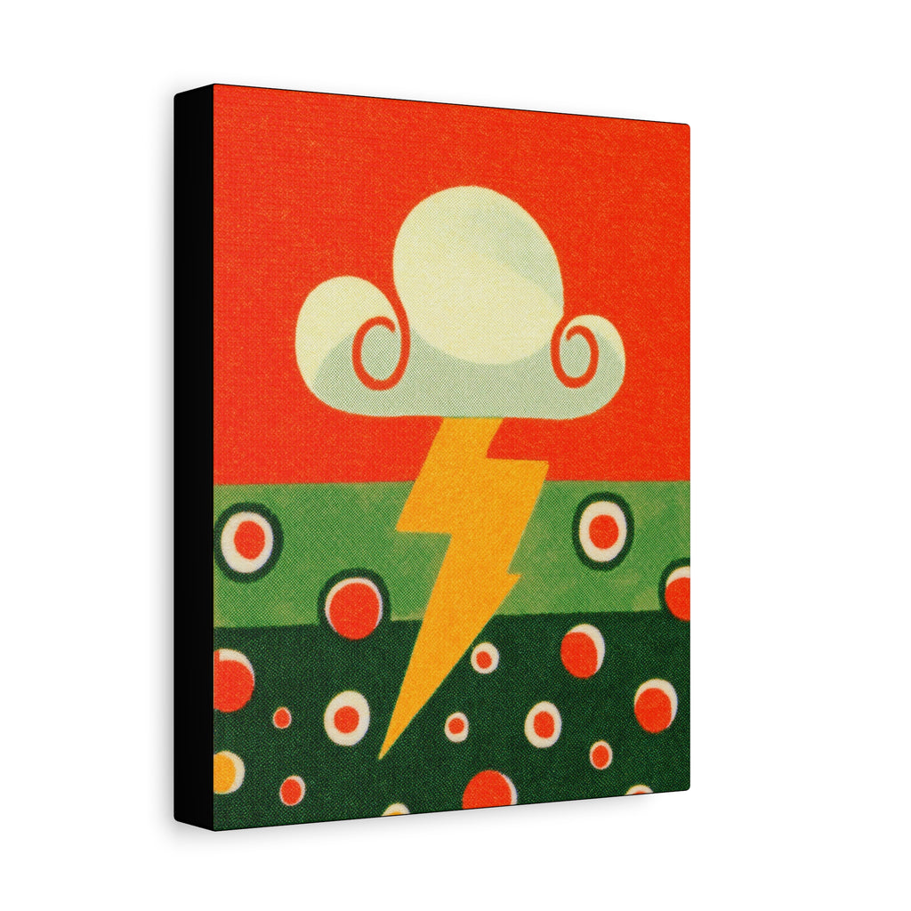 Midwest Modern Lightning Strike Print - Matte Canvas, Stretched, 1.25" -  home decor, wall art, nature, weather, lightning, storms