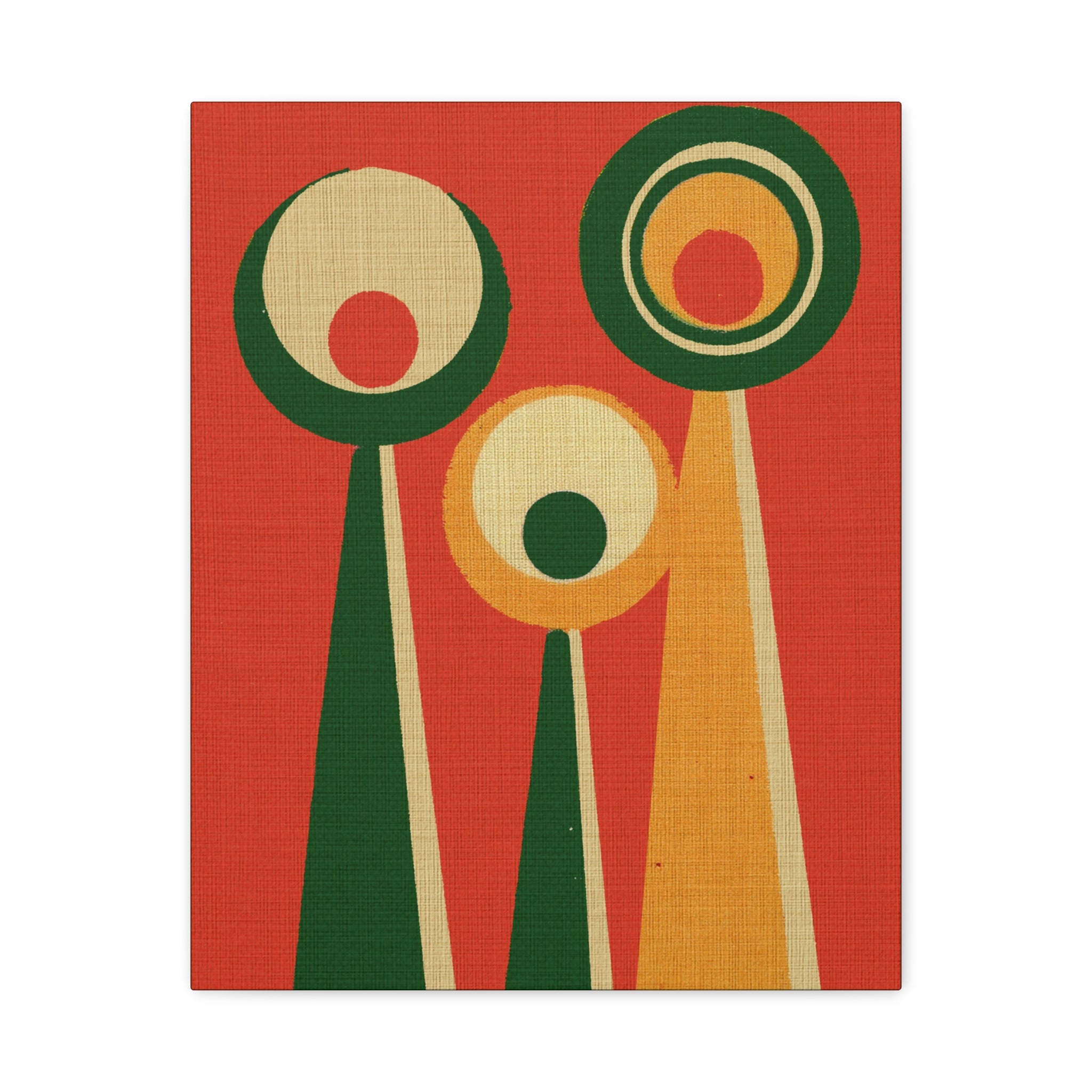Midwest Mod Holiday Abstract Figures Print- Matte Canvas, Stretched, 1.25", holiday decor, Christmas, abstract art, modern shapes