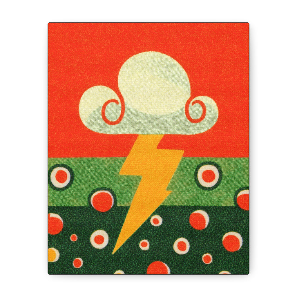 Midwest Modern Lightning Strike Print - Matte Canvas, Stretched, 1.25" -  home decor, wall art, nature, weather, lightning, storms