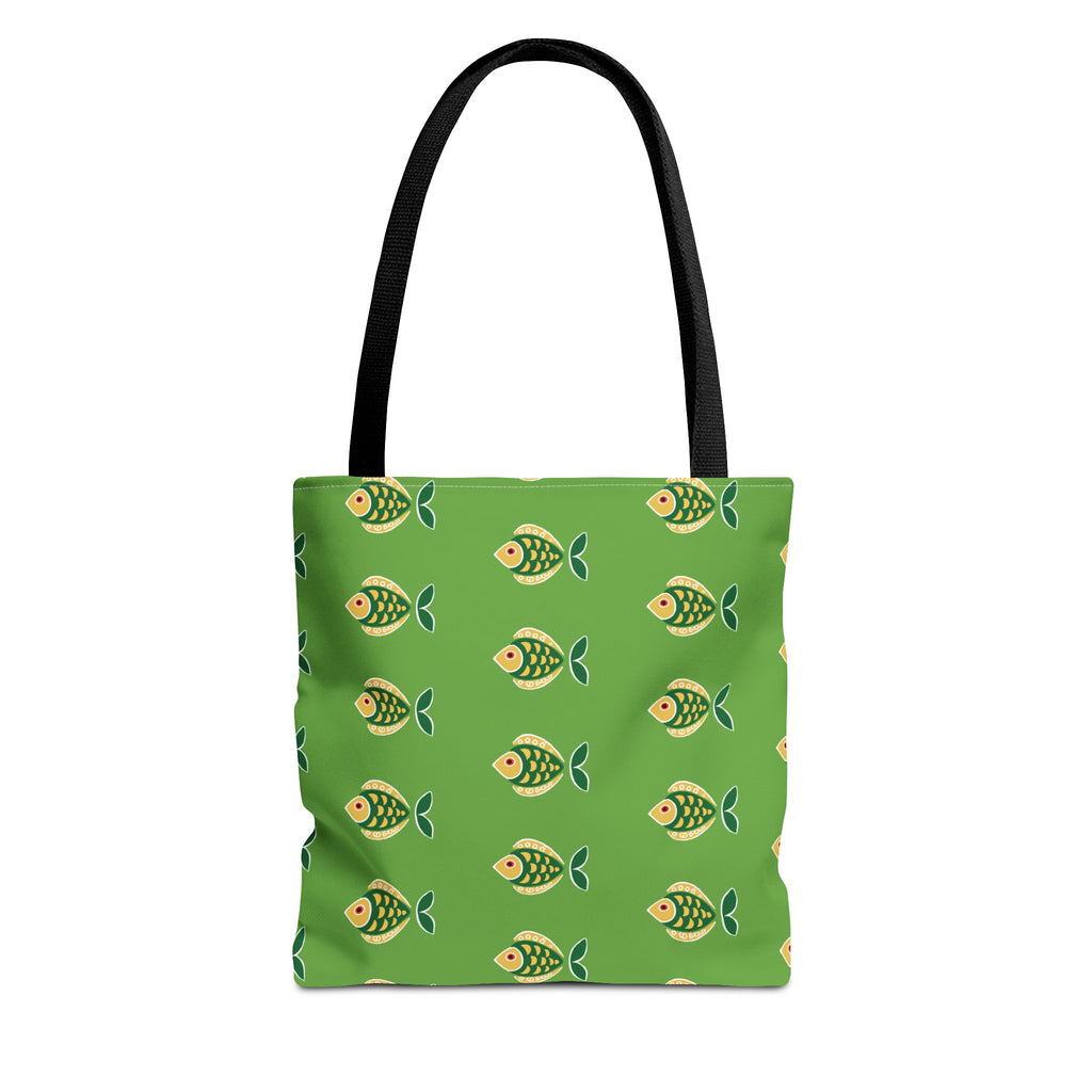 Midwest Mod Green Fish Tote Bag, Eco-Friendly Shopping Bag, Beach Tote, Gift for Nature Lovers, Summer Accessory, Lightweight Carryall