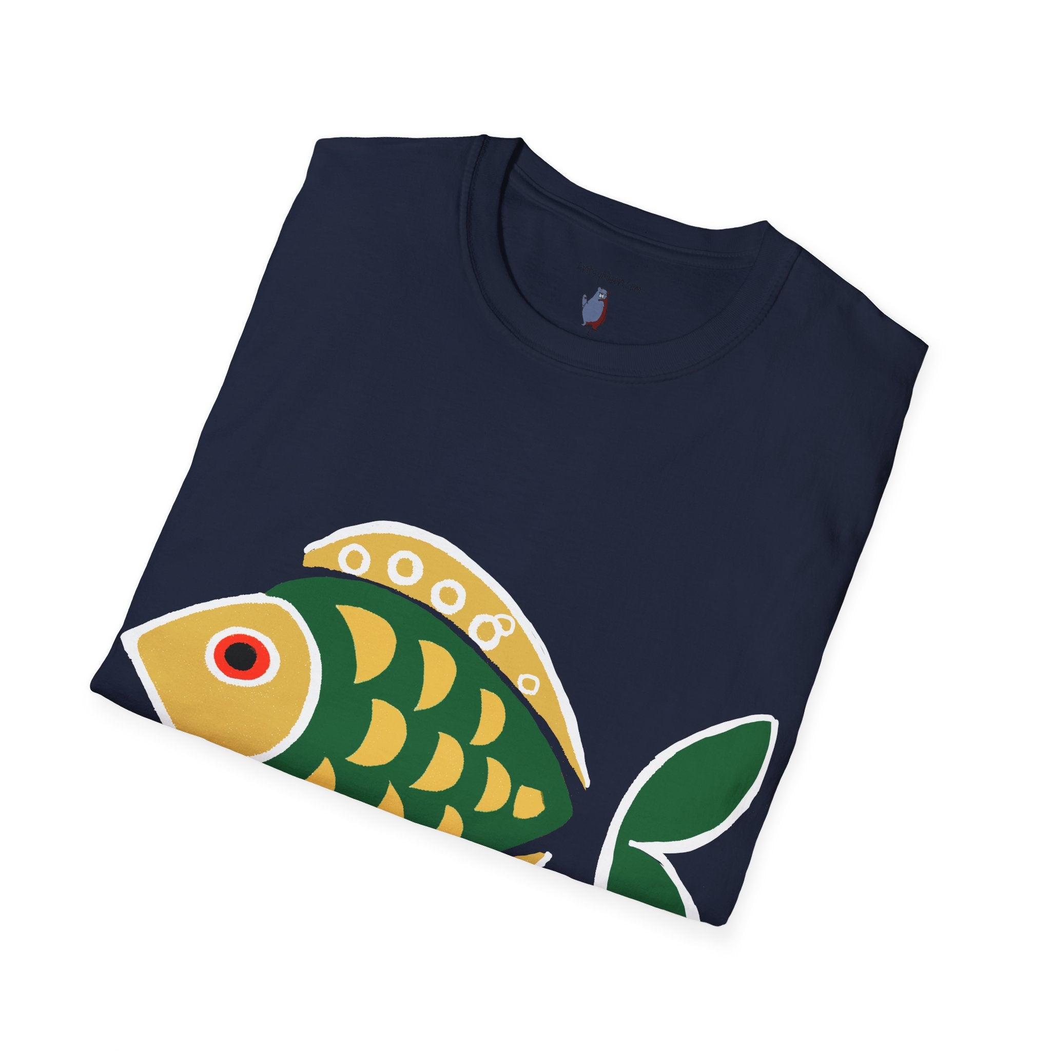 Retro Fish Graphic Art Tee - 100% Cotton T-Shirt