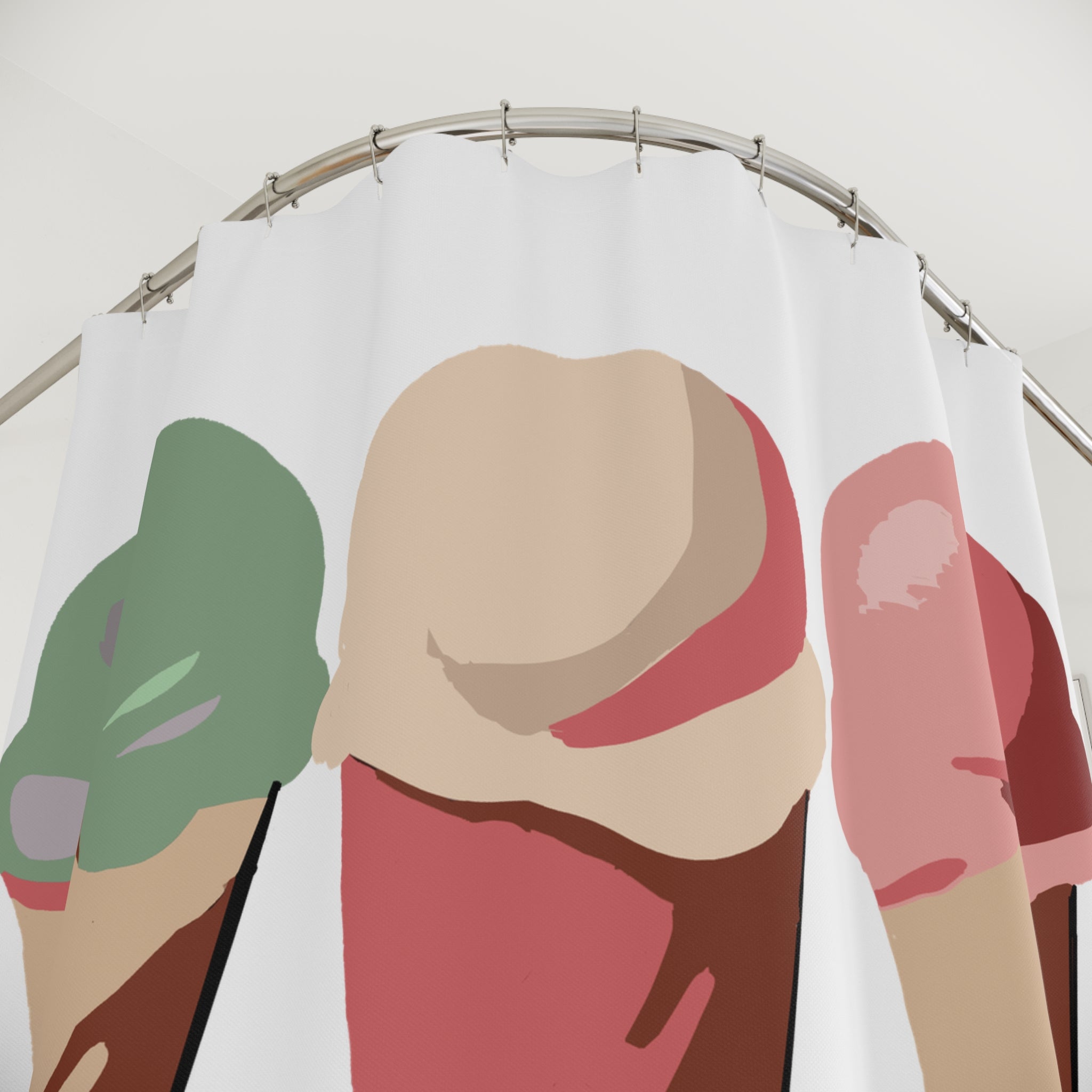Modern Ice Cream Cone Shower Curtain