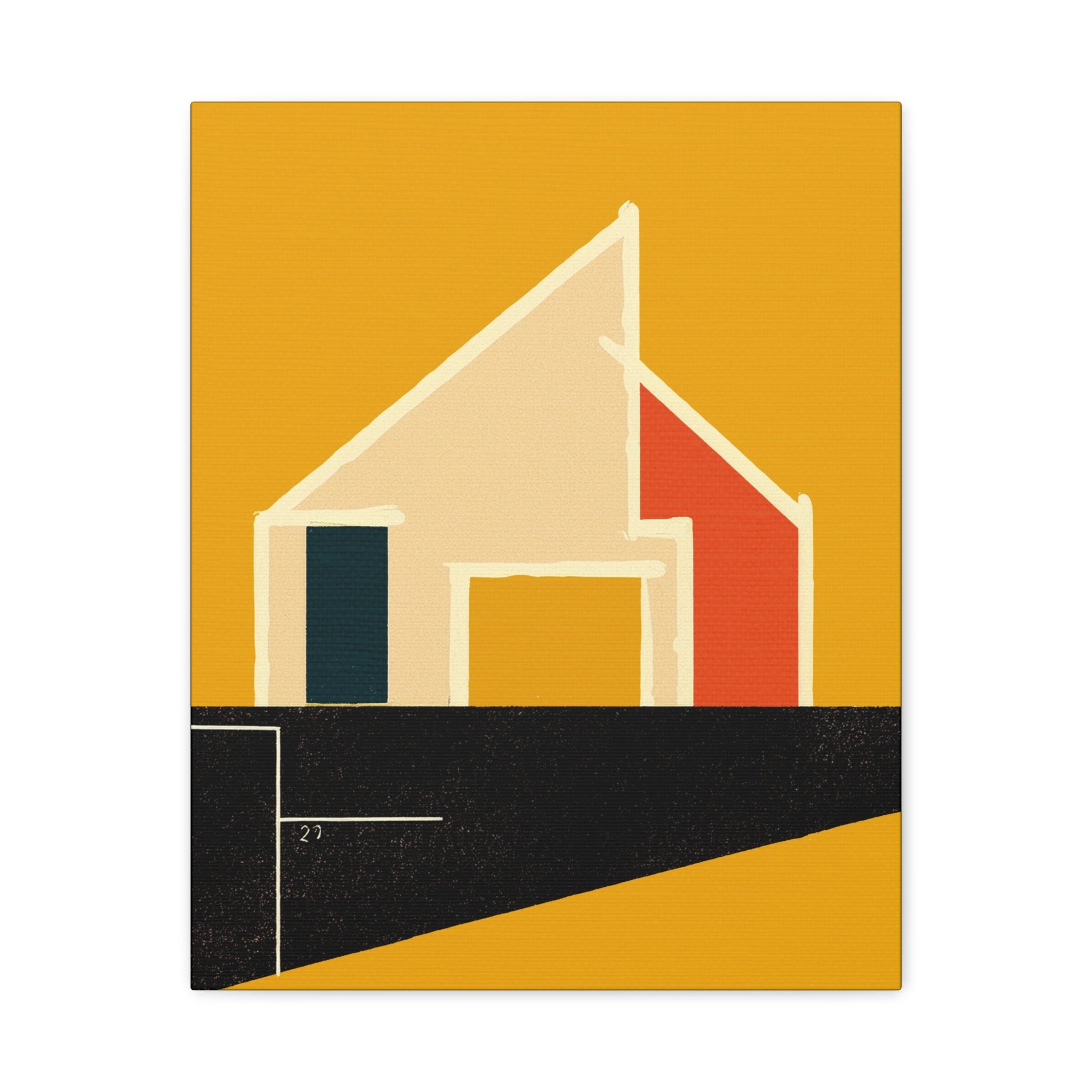 Midwest Modern Abstract MCM Inspired House Home Art - Matte Canvas, Stretched, 1.25" -  home decor, wall art, mid-century, mod, mcm